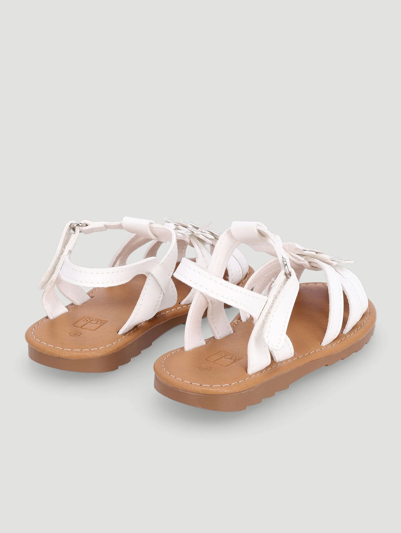 Pre-Girls Flower Caged Sandal - White - Image 4
