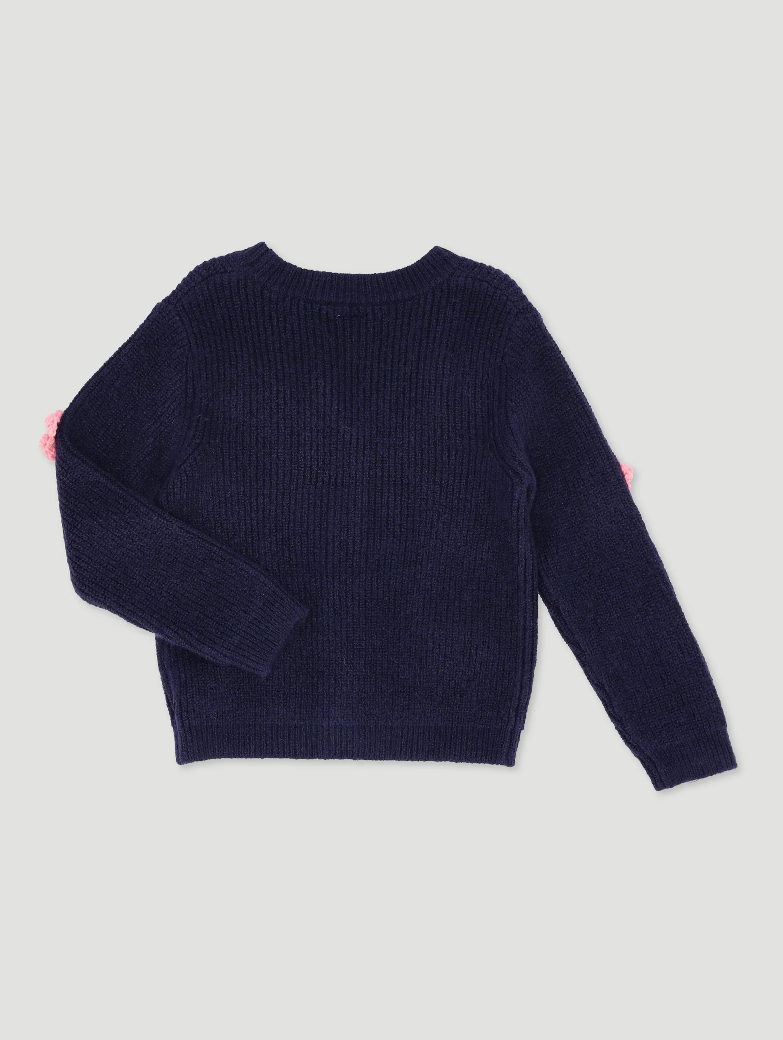 Pre-Girls Flower Cardigan - Navy - Image 2