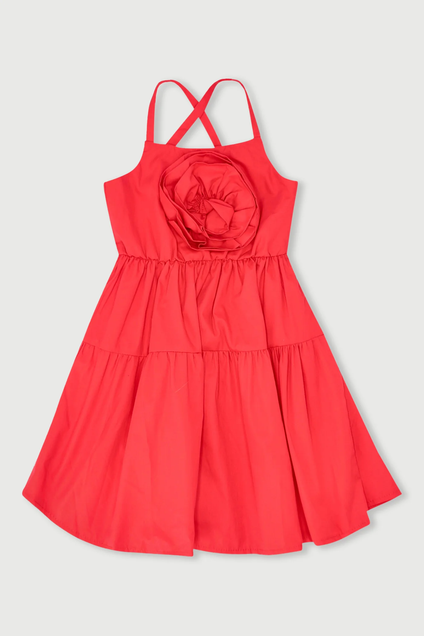 Pre-Girls Flower Dress - Red - Image 3
