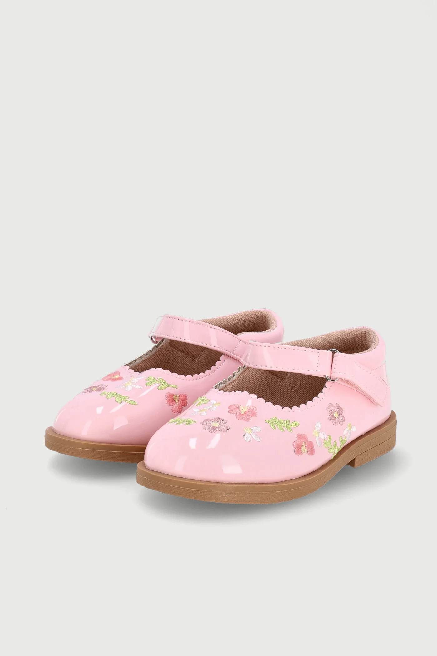 Pre-Girls Flower Embroidered Shoe - Pink - Image 3