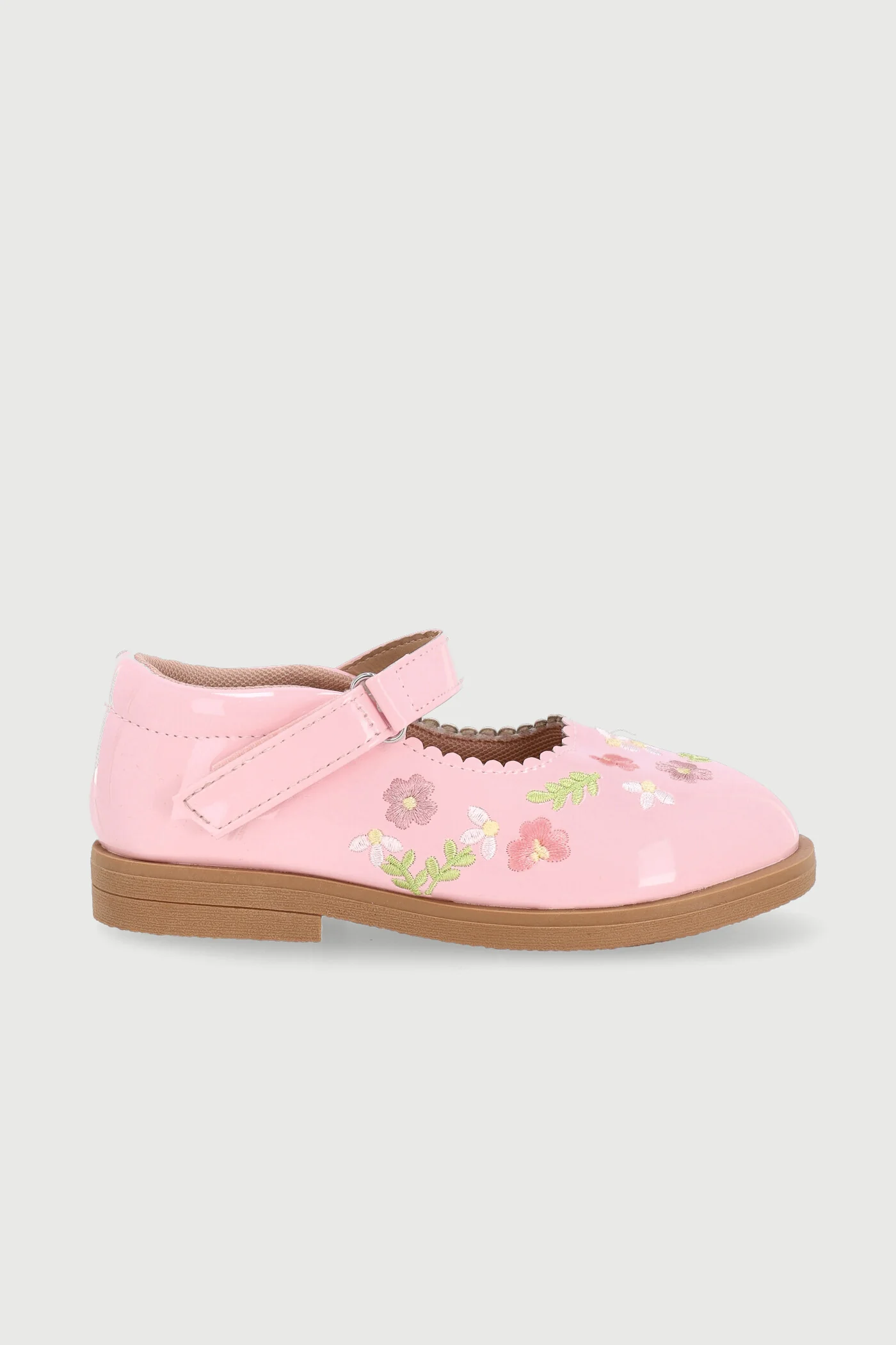 Pre-Girls Flower Embroidered Shoe - Pink - Image 4