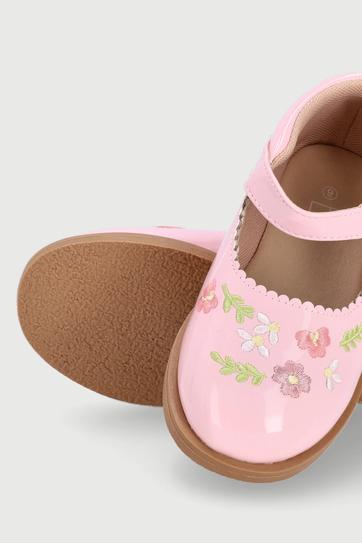 Pre-Girls Flower Embroidered Shoe - Pink - Image 6