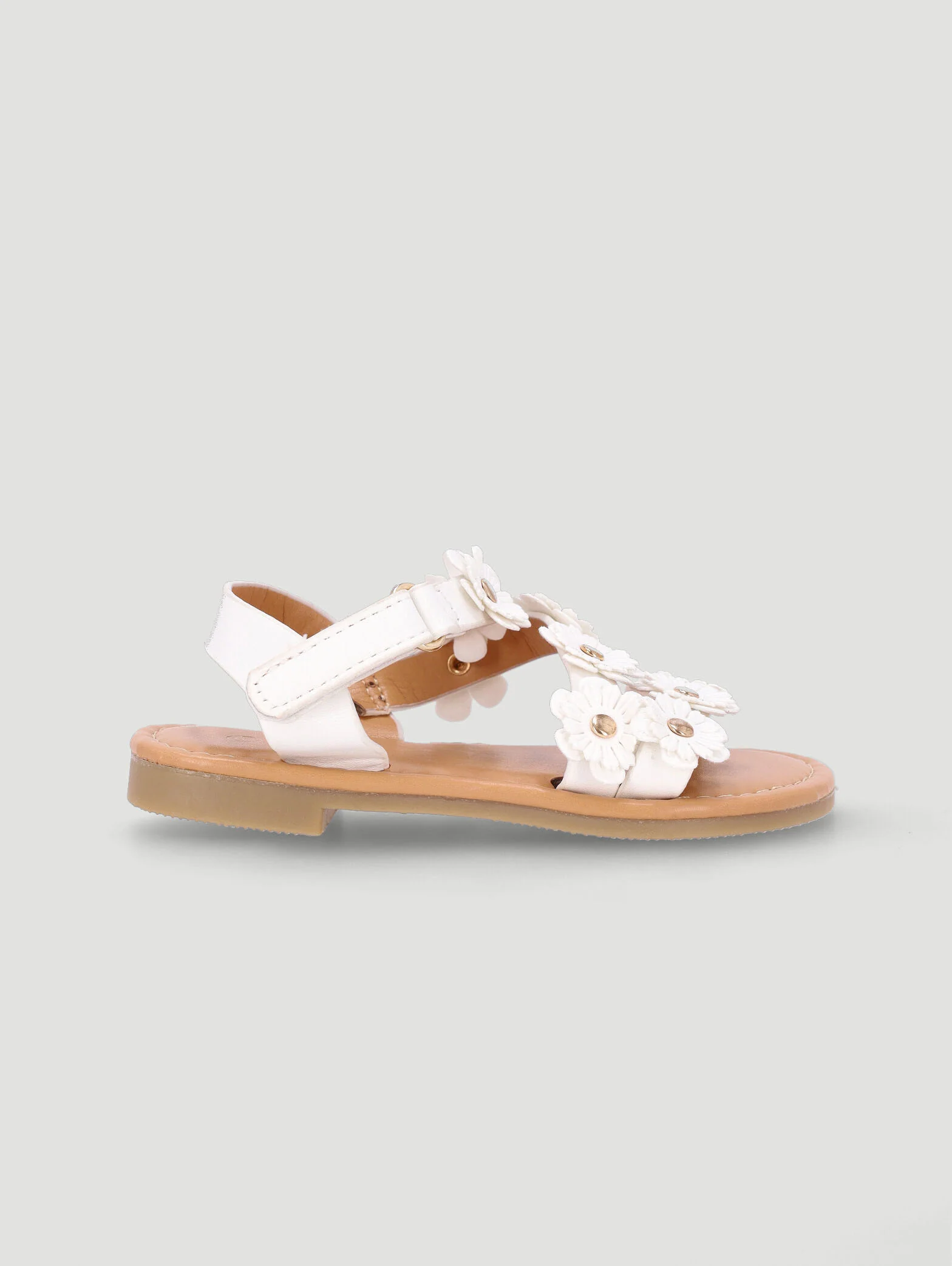 Pre-Girls Flower Sandal - White - Image 3