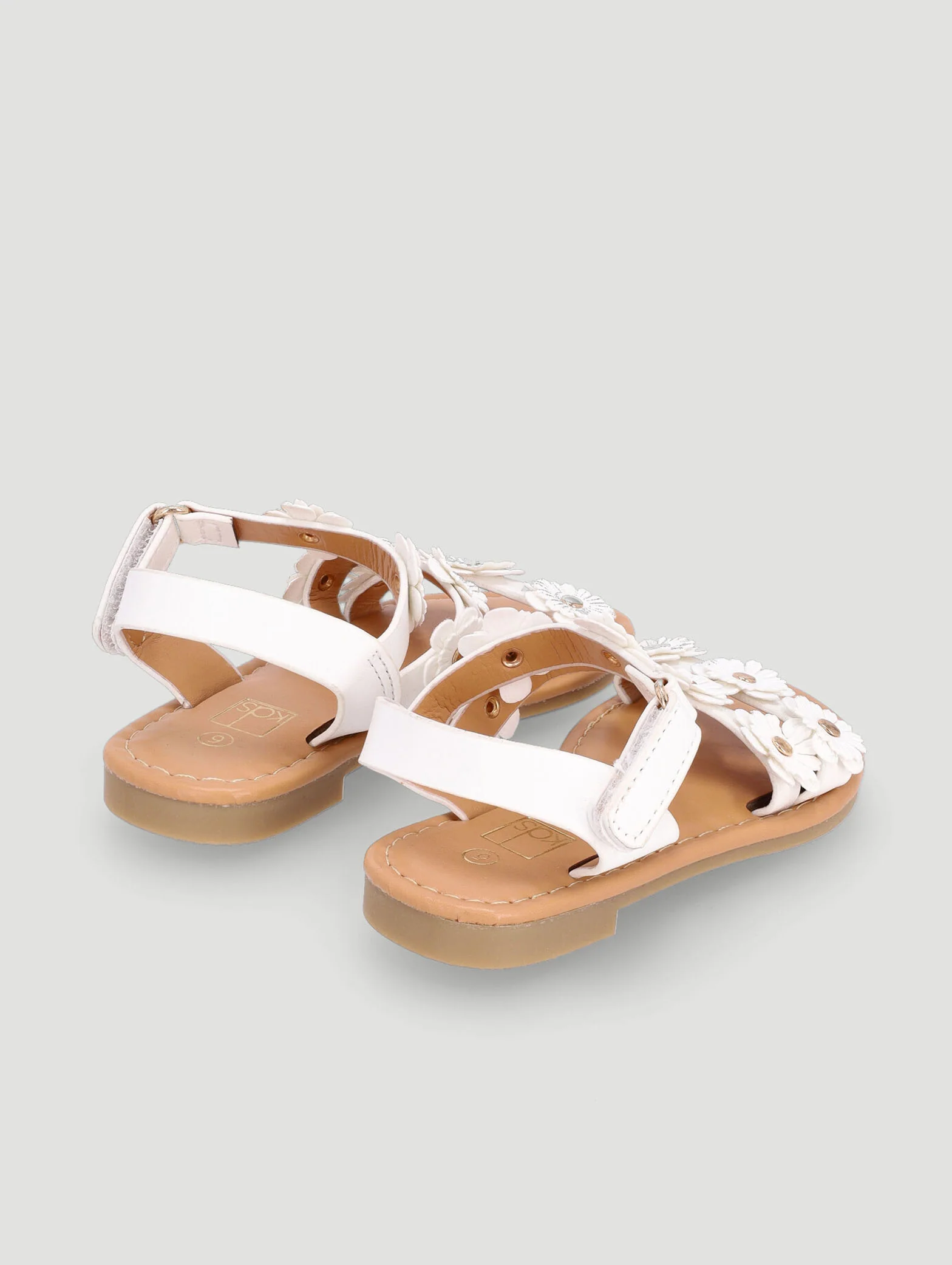 Pre-Girls Flower Sandal - White - Image 5