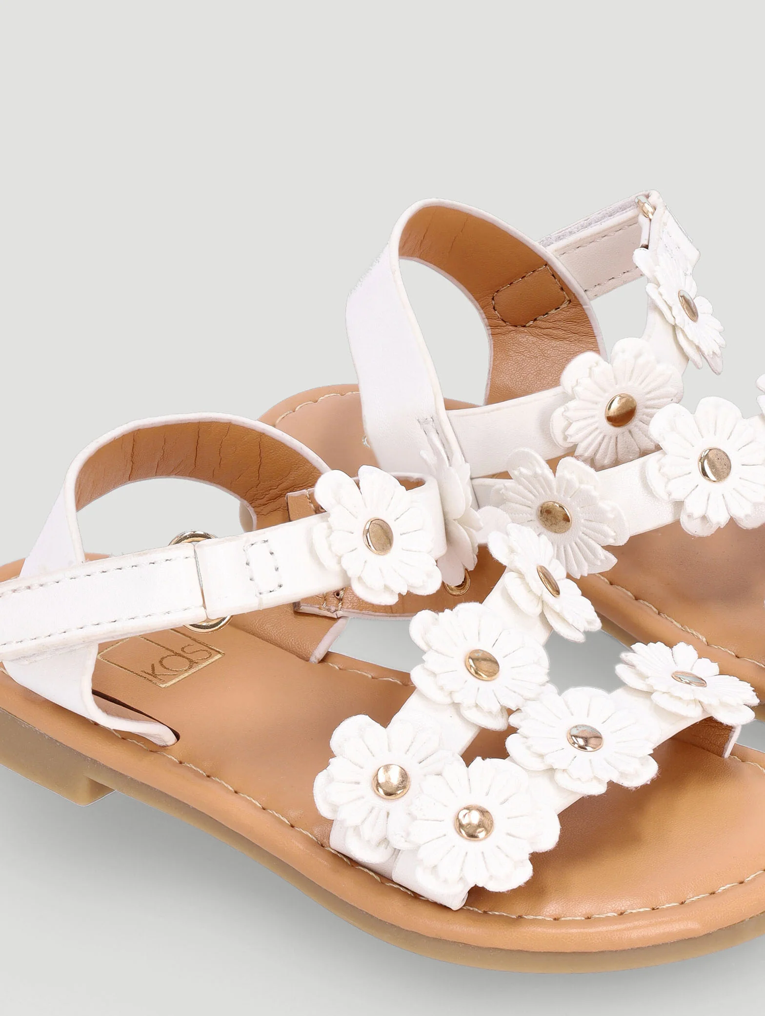 Pre-Girls Flower Sandal - White - Image 6