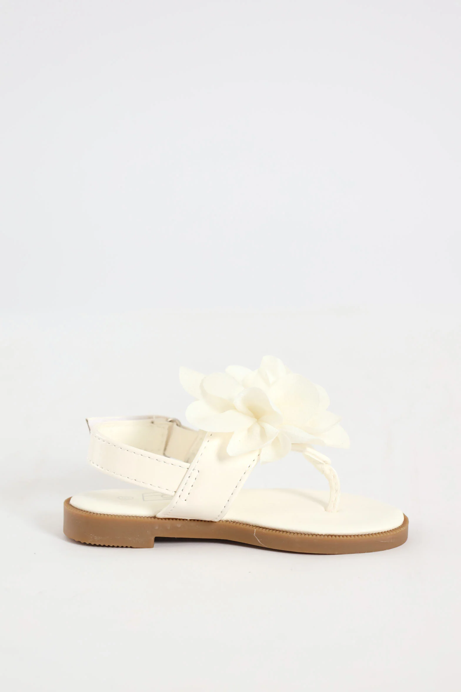 Pre-Girls Flower Thong Sandal - Ecru - Image 2