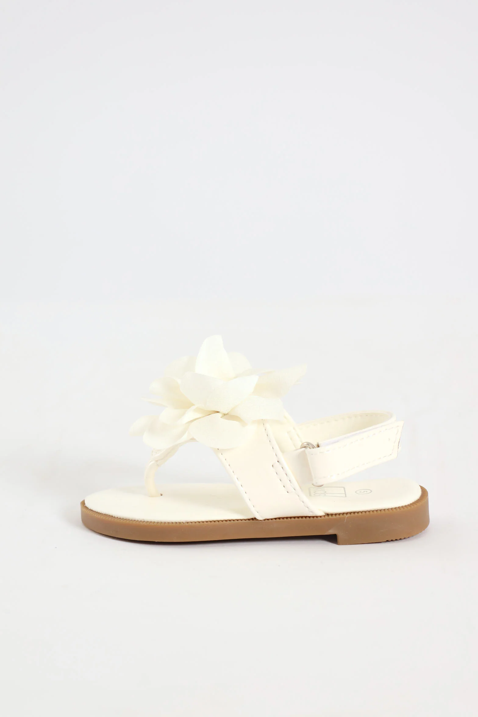 Pre-Girls Flower Thong Sandal - Ecru - Image 4