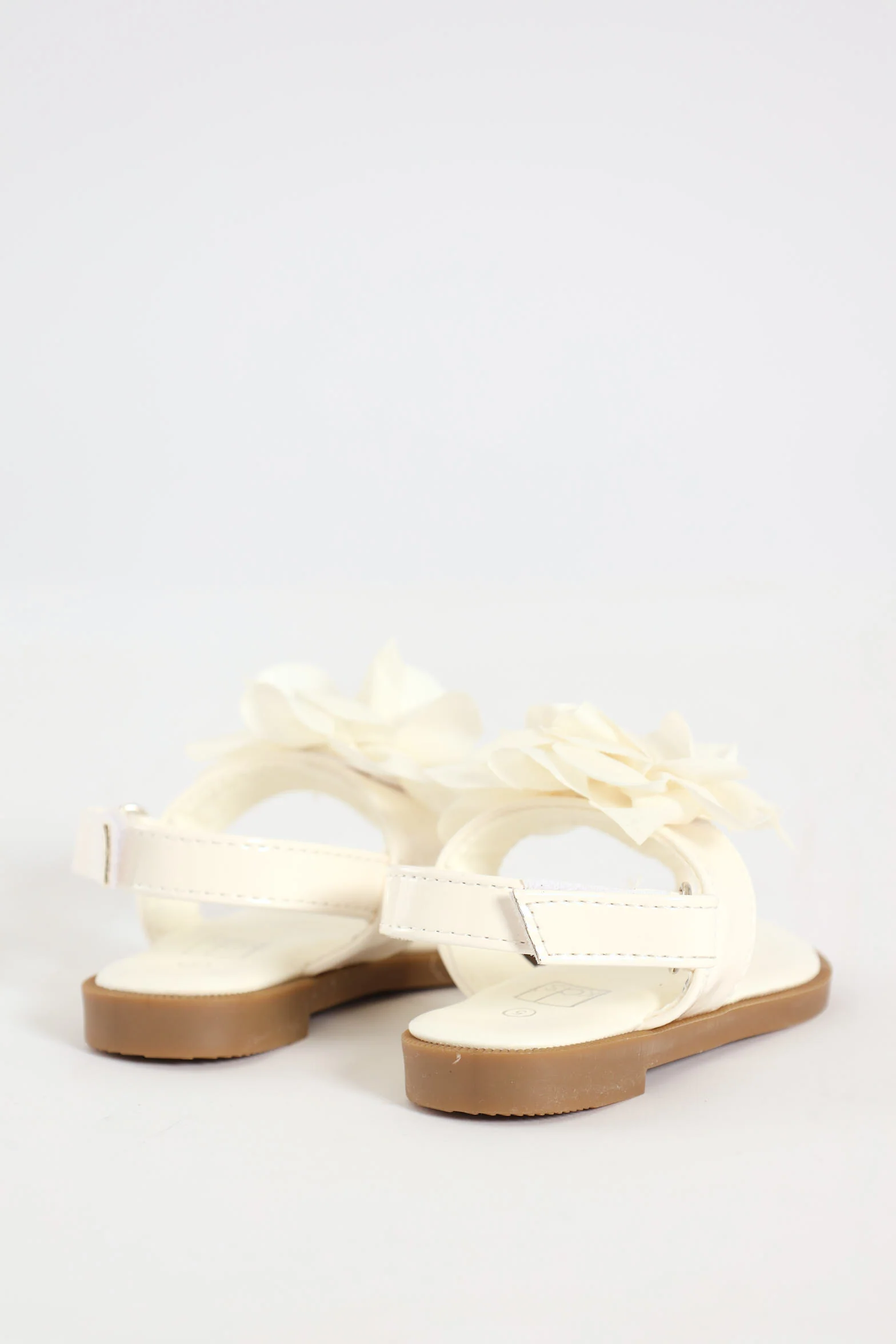 Pre-Girls Flower Thong Sandal - Ecru - Image 5