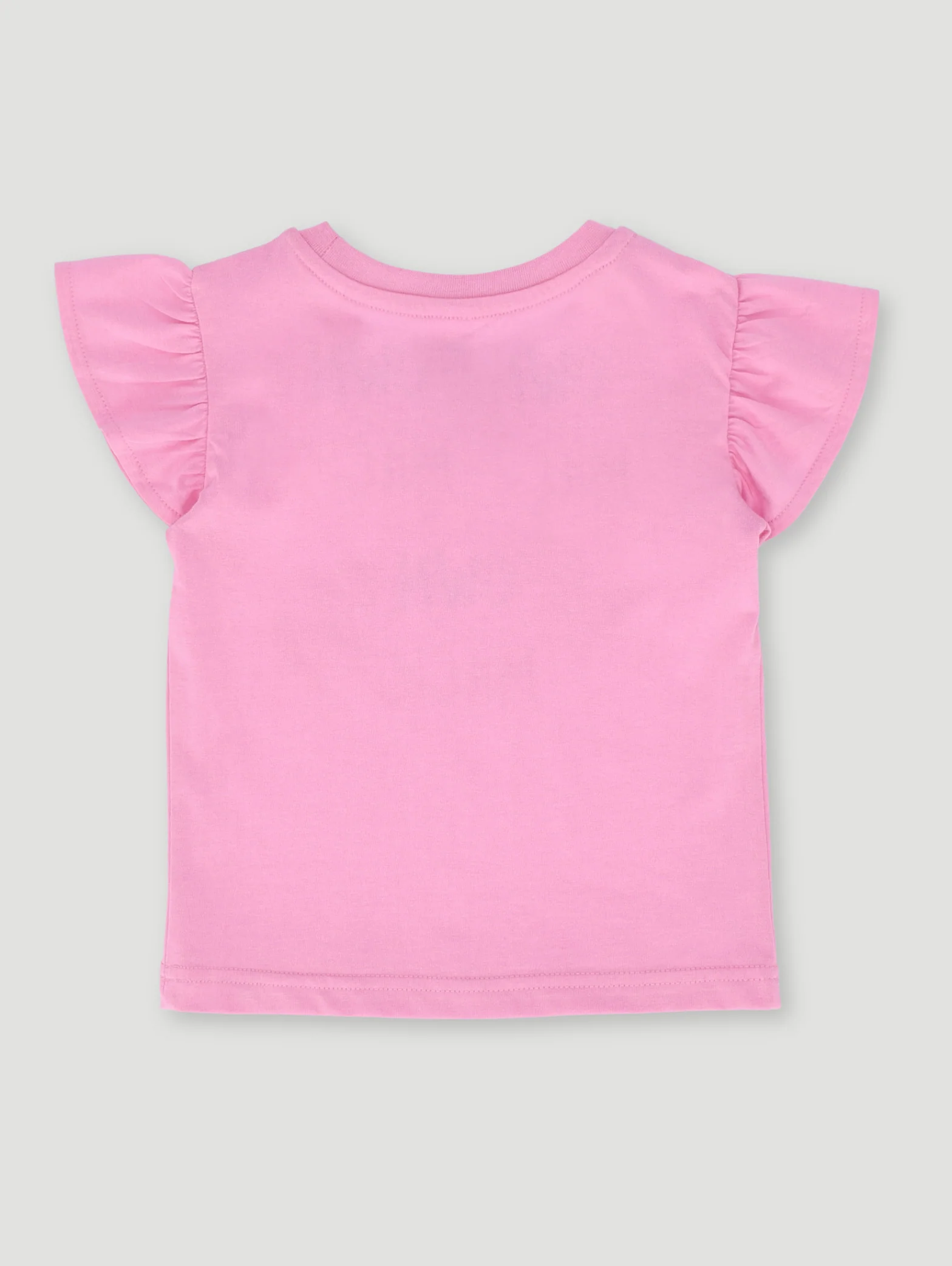 Pre-Girls Frill Sleeve Unicorn Tee - Pink - Image 2