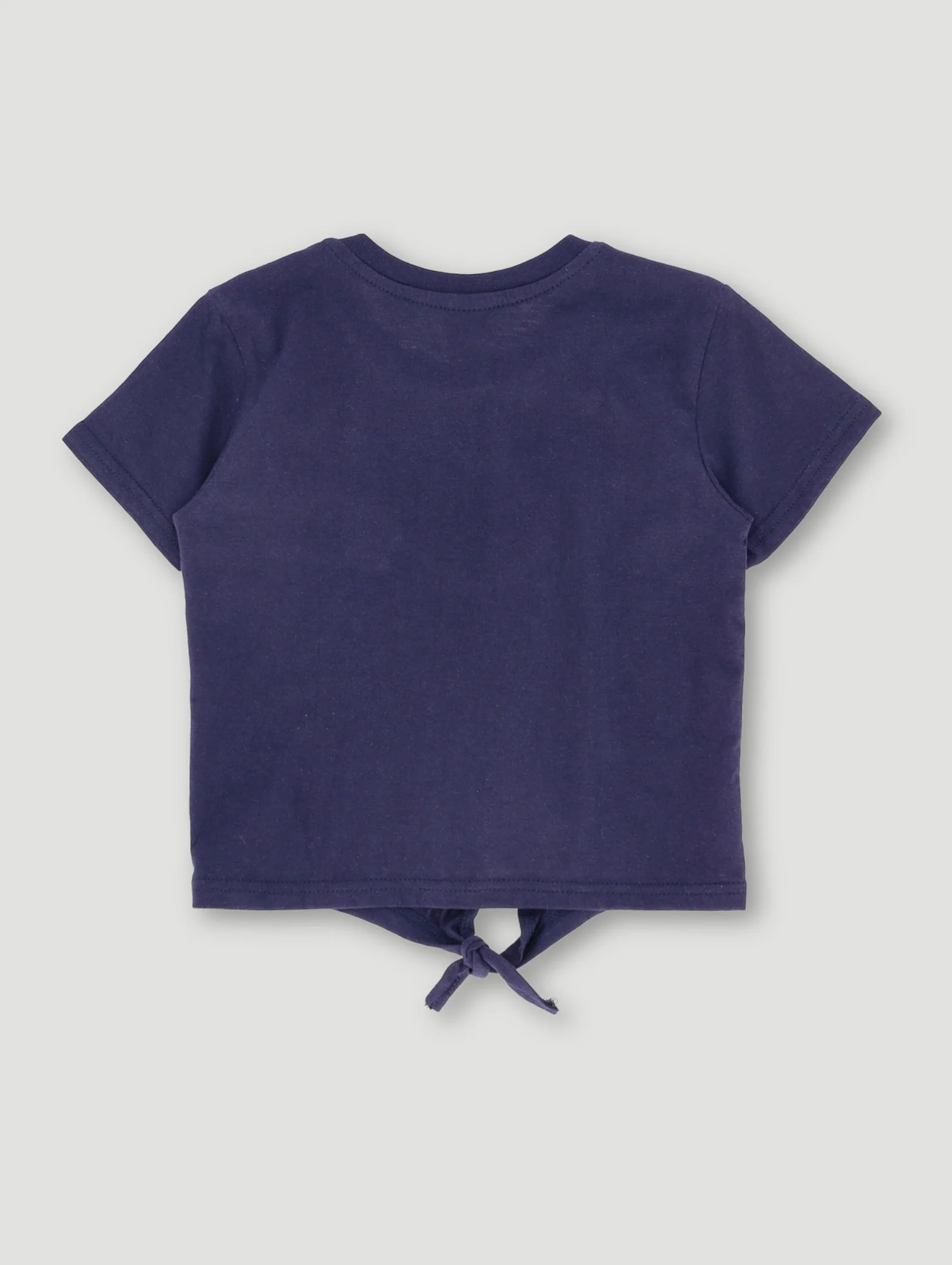 Pre- Girls Front Tie Unicorn Tee - Navy - Image 2
