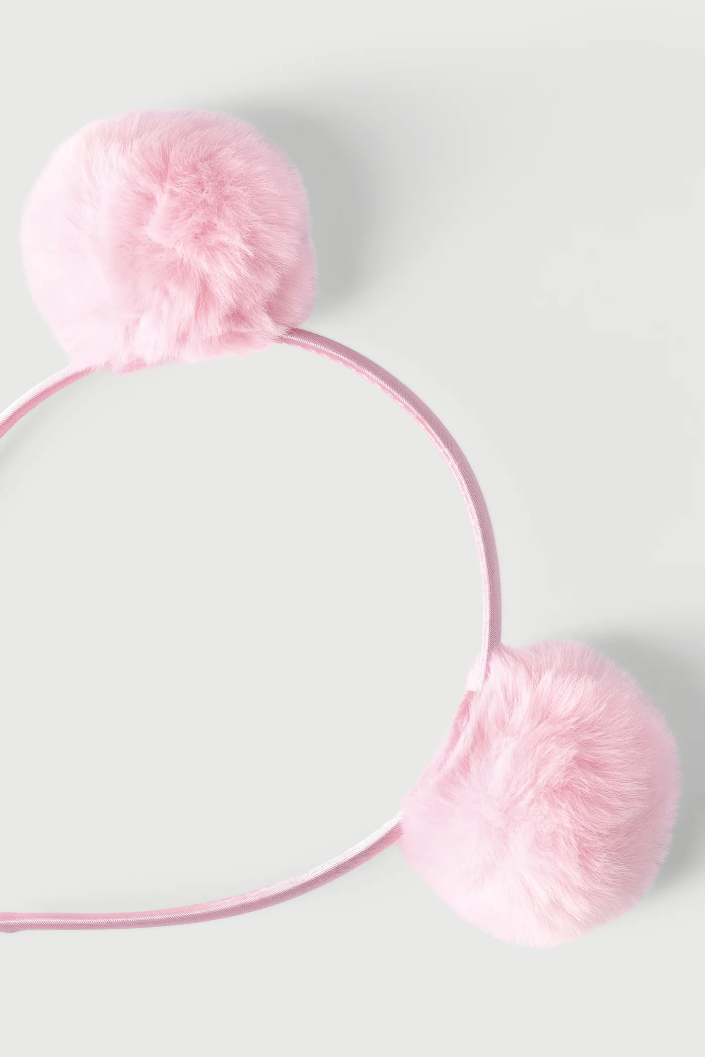 Pre-Girls Fur Pom Pom Aliceband - Pink - Image 2