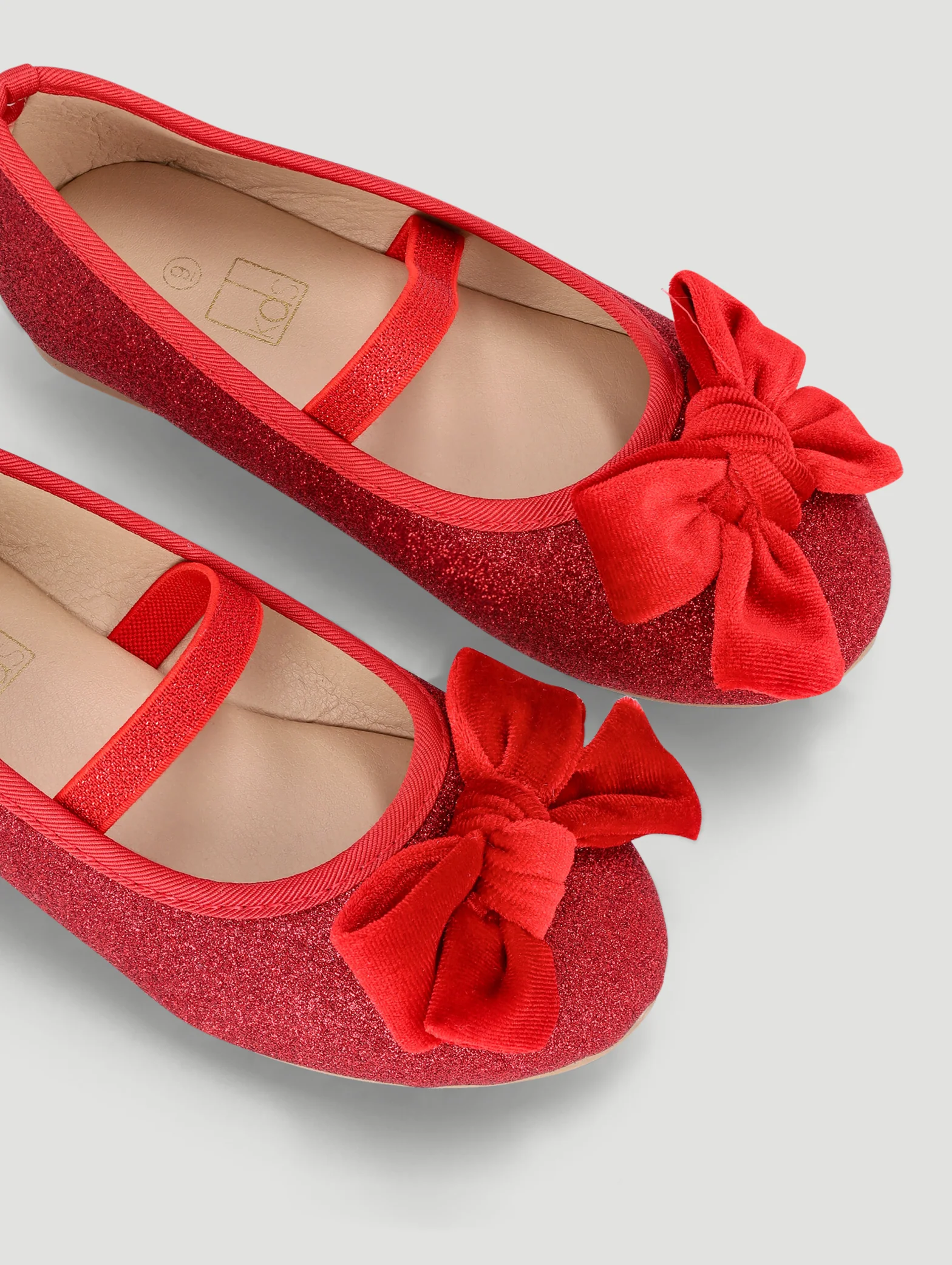 Pre-Girls Glitter Bow Pump - Red - Image 4