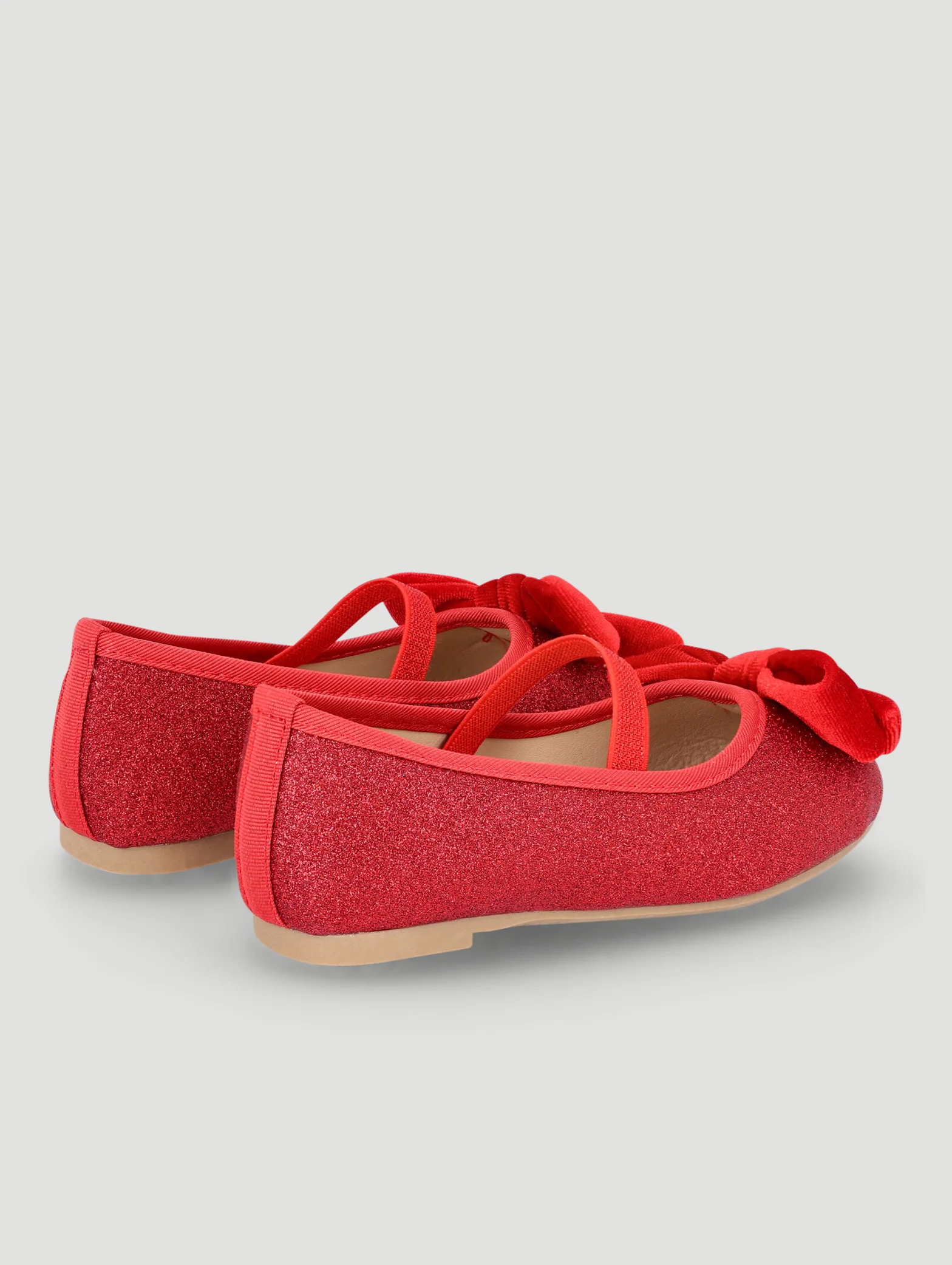Pre-Girls Glitter Bow Pump - Red - Image 5
