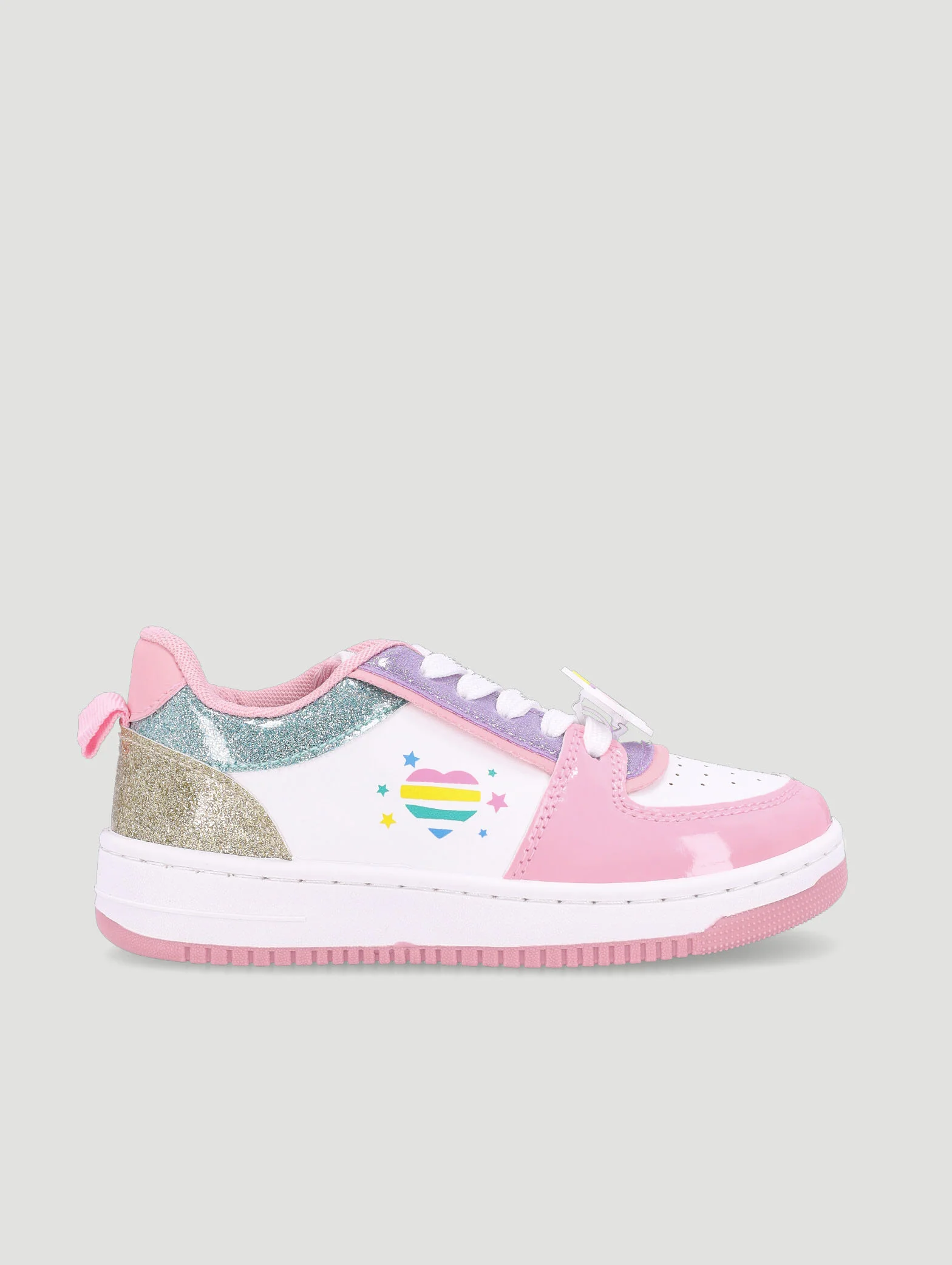 Pre-Girls Glitter Court Sneaker - Multi - Image 3