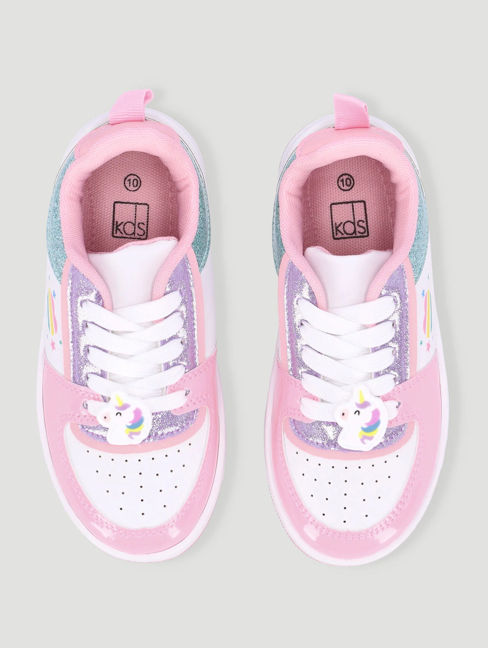 Pre-Girls Glitter Court Sneaker - Multi - Image 6