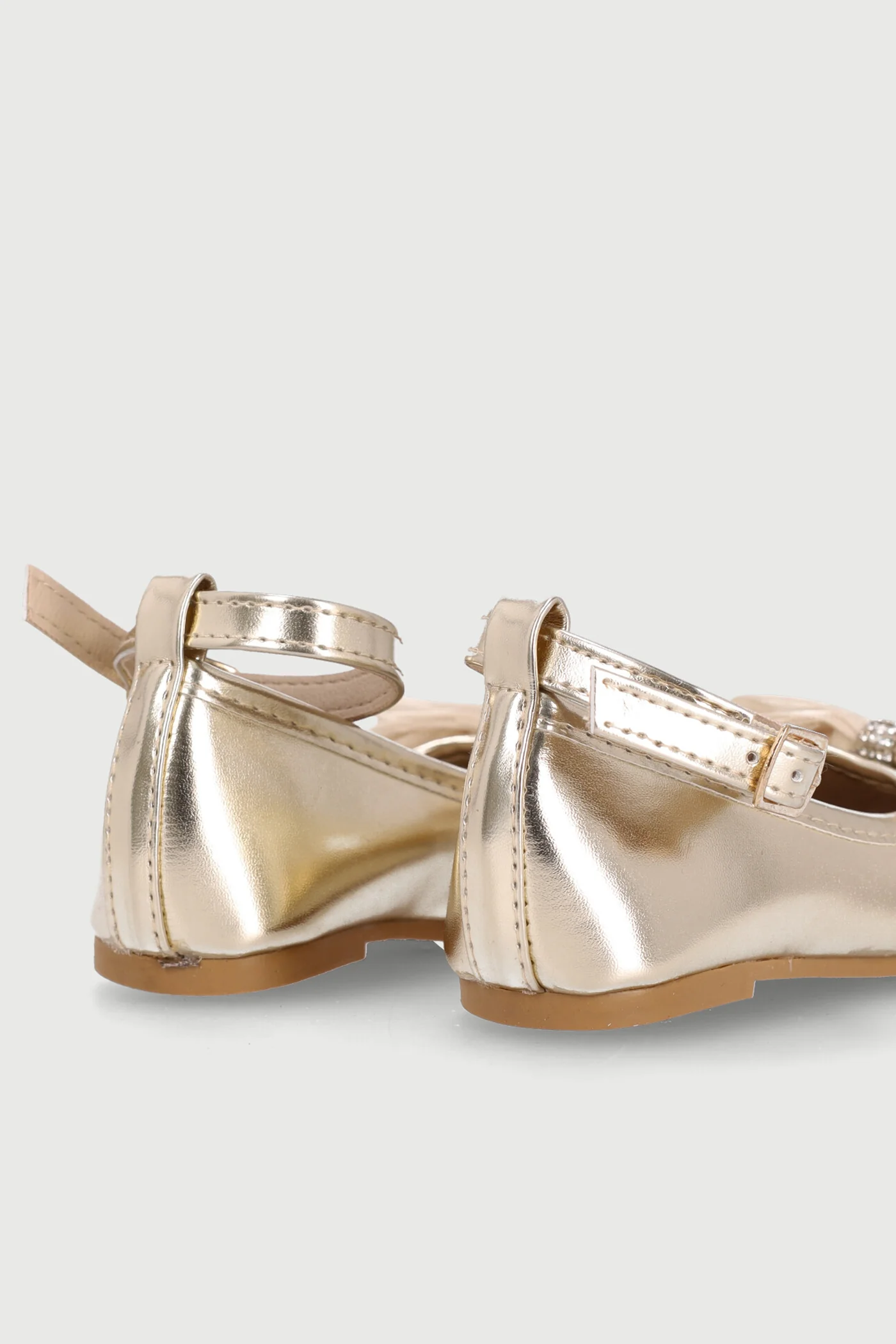 Pre-Girls Gold Bow Occasion Pump - Gold - Image 2