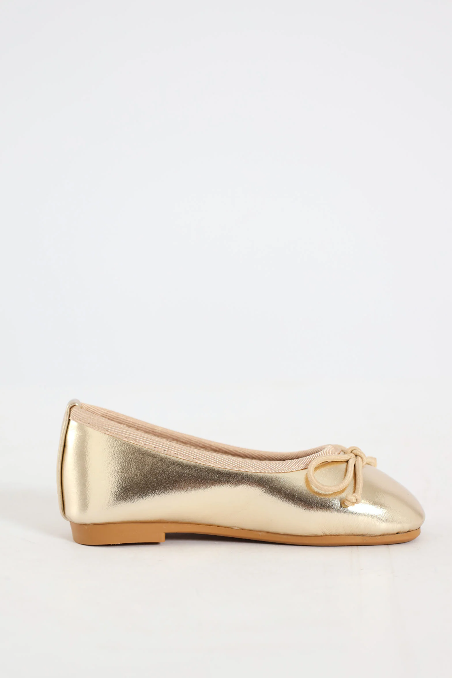 Pre-Girls Gold Square Toe Pump - Gold - Image 2