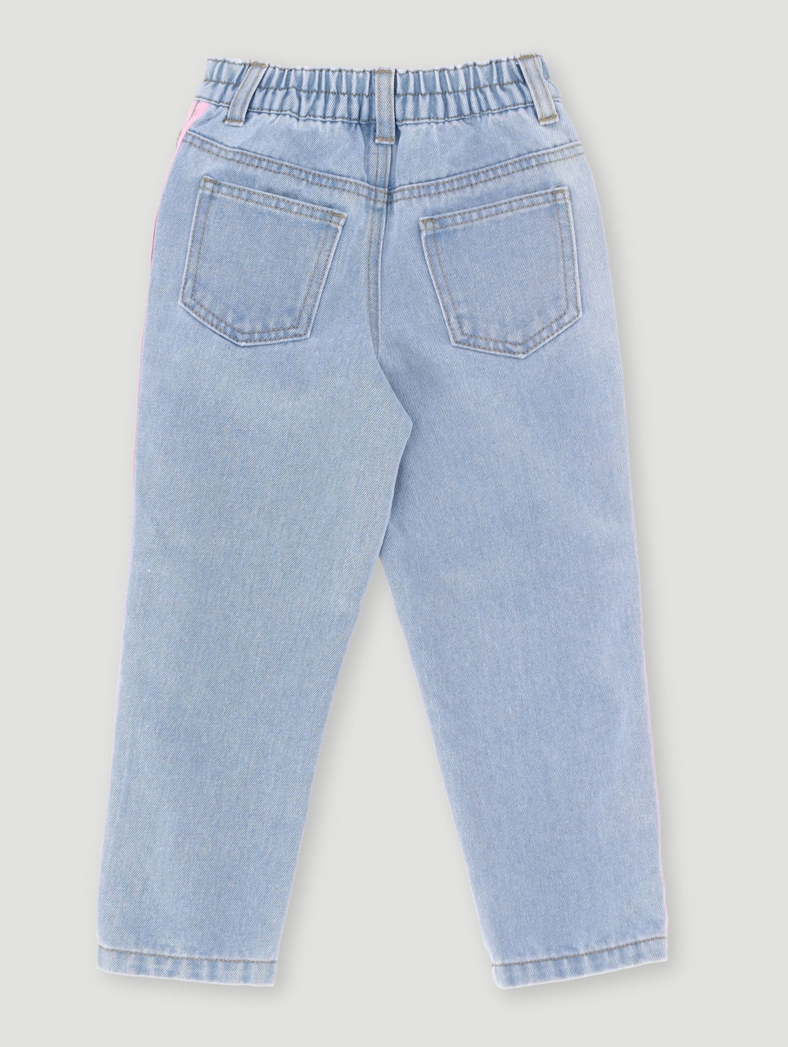 Pre-Girls Graffiti Side Stripe Straight Leg Jeans - Denim - Image 2