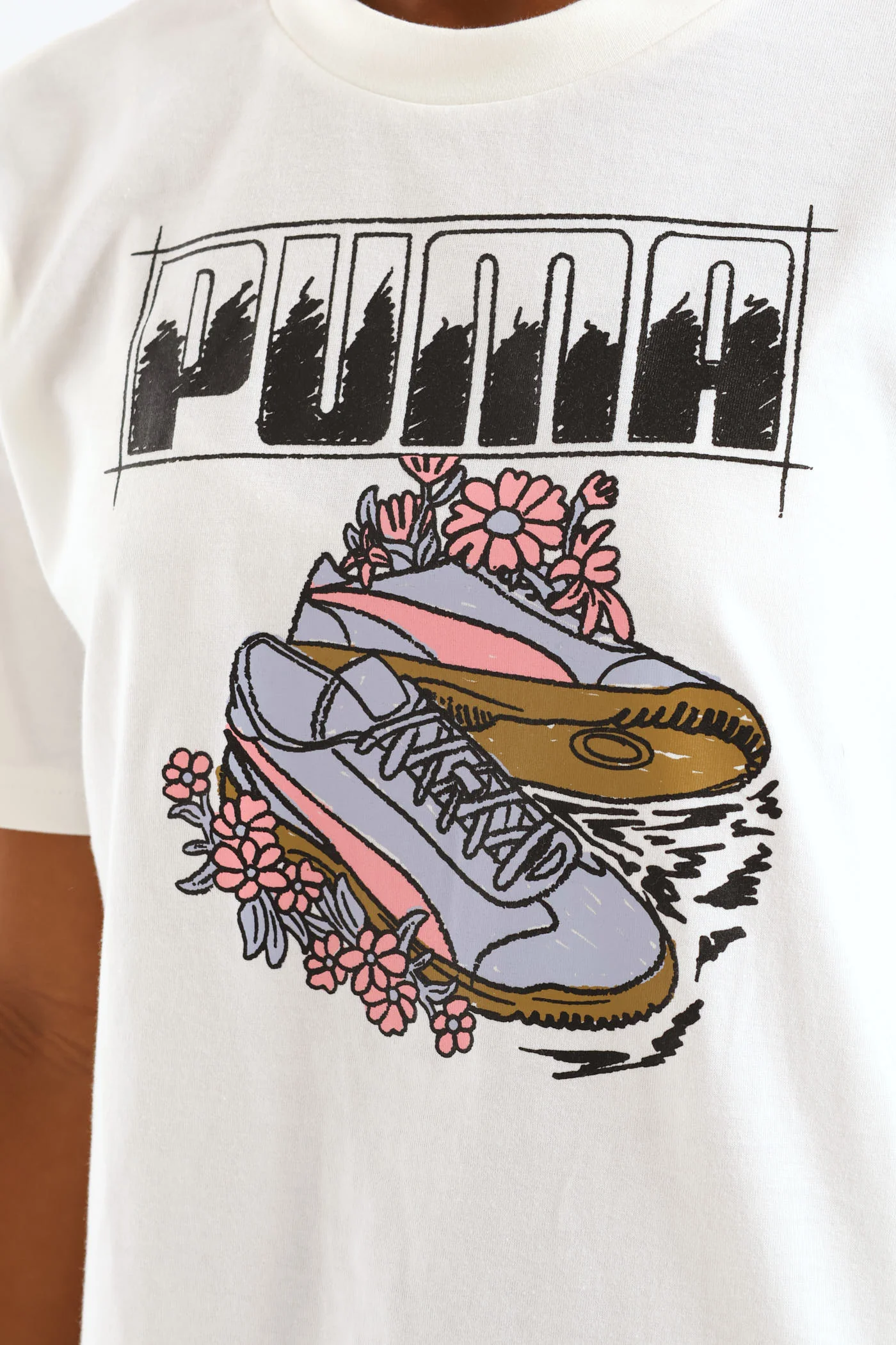 Girls Graphic Sneaker Tee - White - Image 2