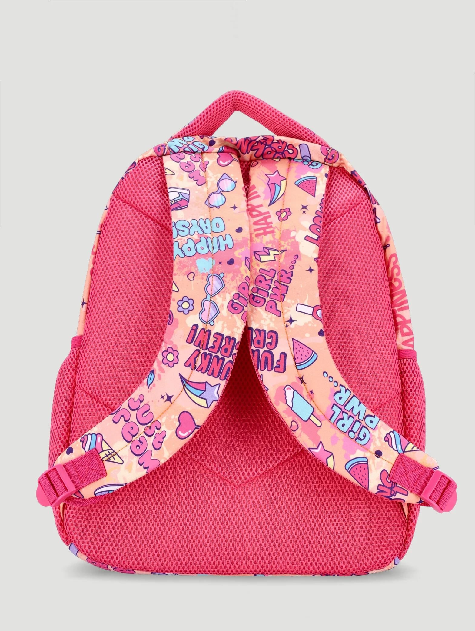 Pre-Girls Happy Days Squiggle Print School Backpack - Pink - Image 2