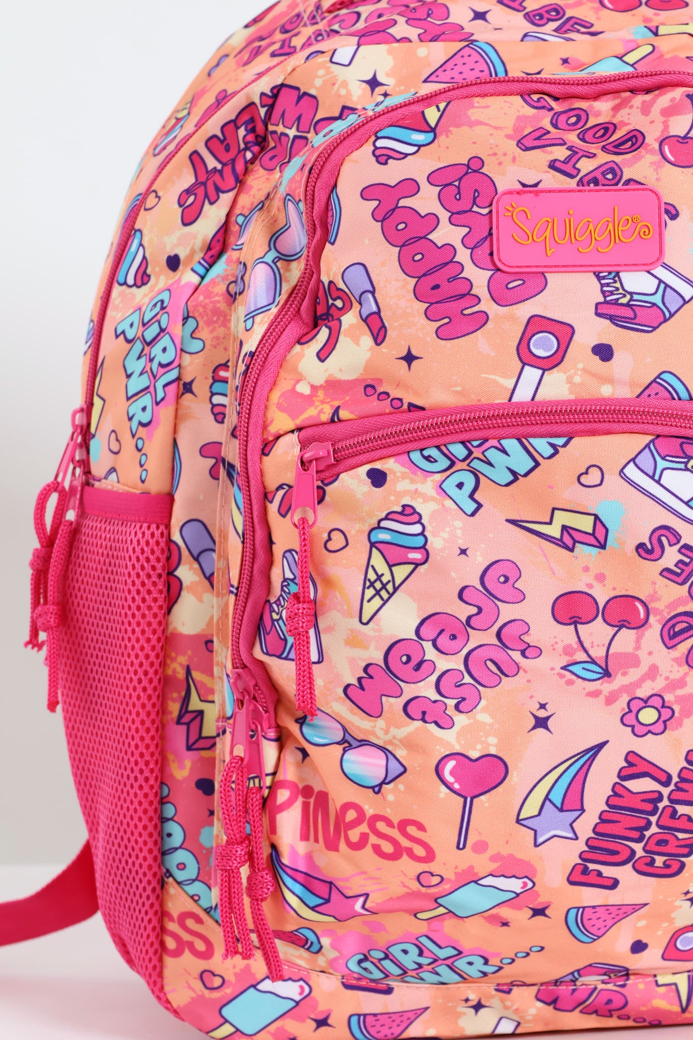 Pre-Girls Happy Days Squiggle Print School Backpack - Pink - Image 4