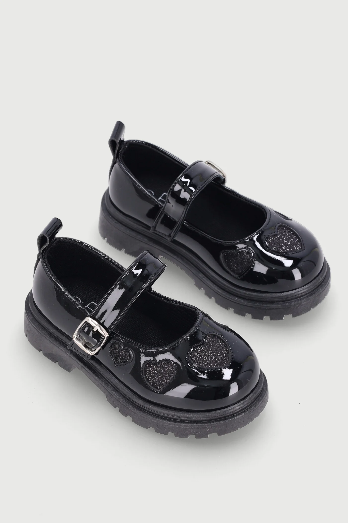 Pre-Girls Heart Maryjane Shoe - Black - Image 2
