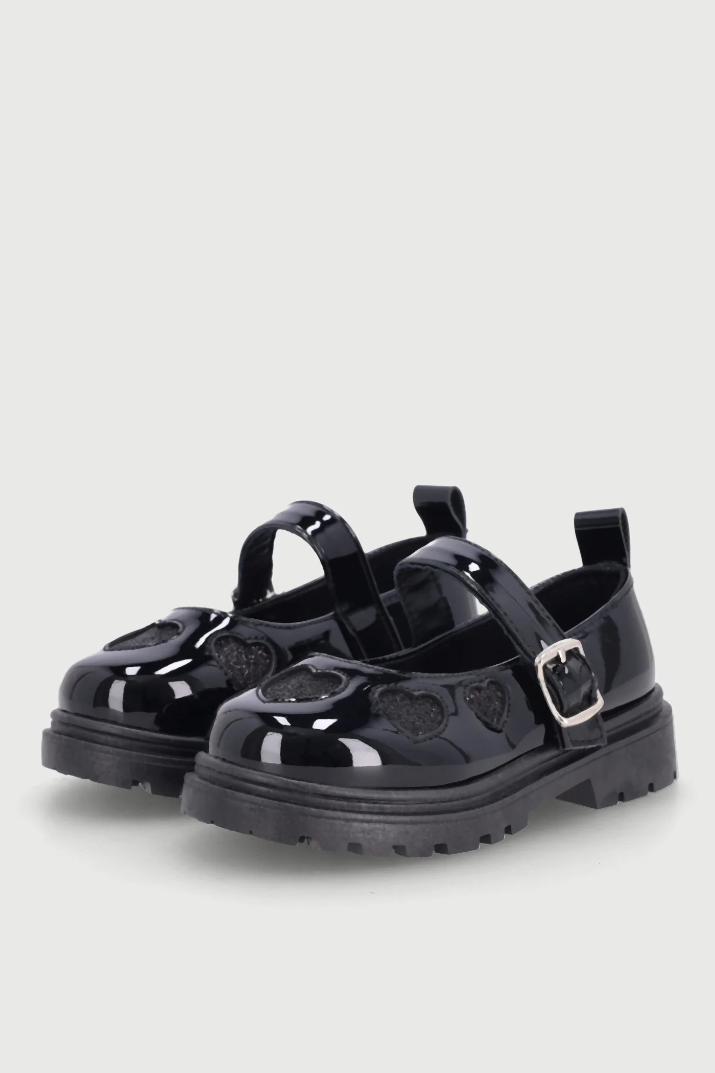 Pre-Girls Heart Maryjane Shoe - Black - Image 3
