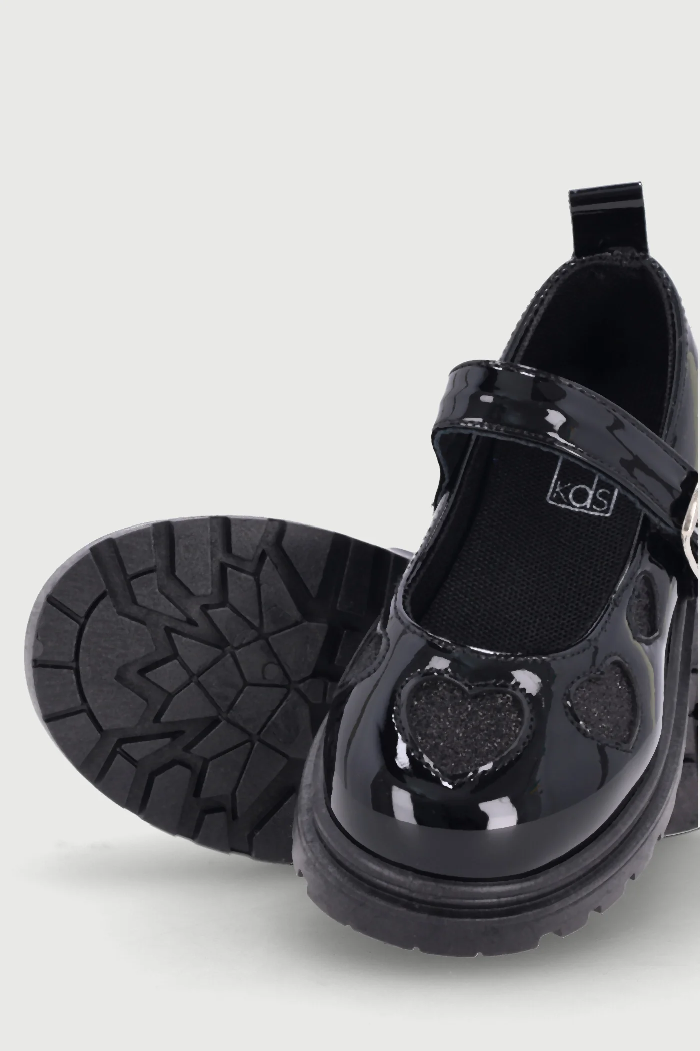 Pre-Girls Heart Maryjane Shoe - Black - Image 4