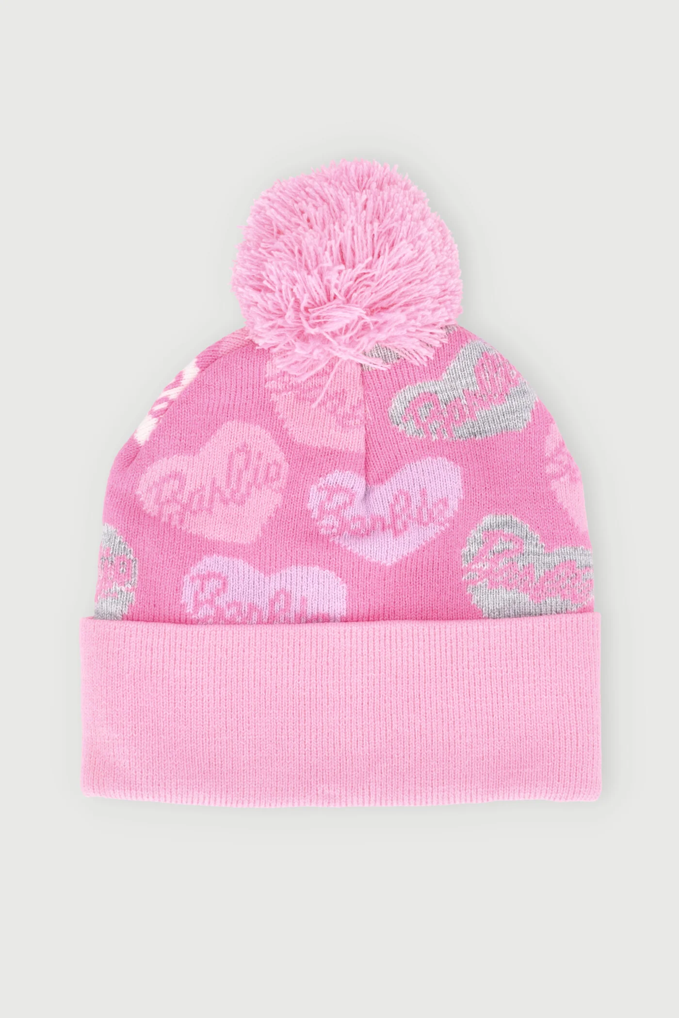 Pre-Girls Heart Print Beanie - Pink - Image 3