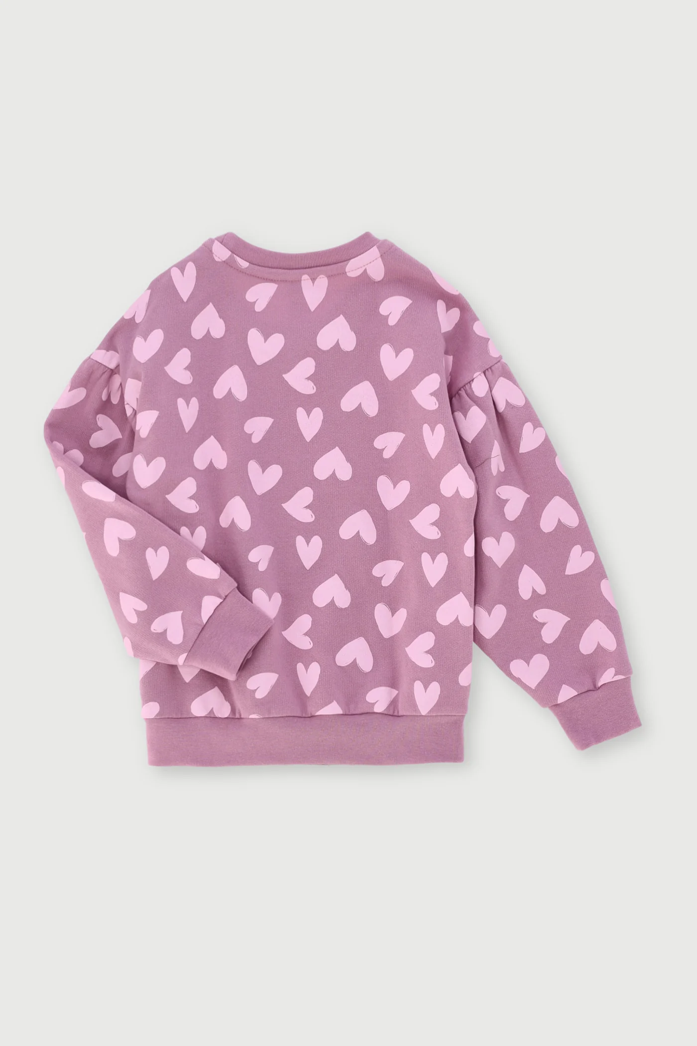 Pre-Girls Heart Print Fleece Top - Mauve - Image 2