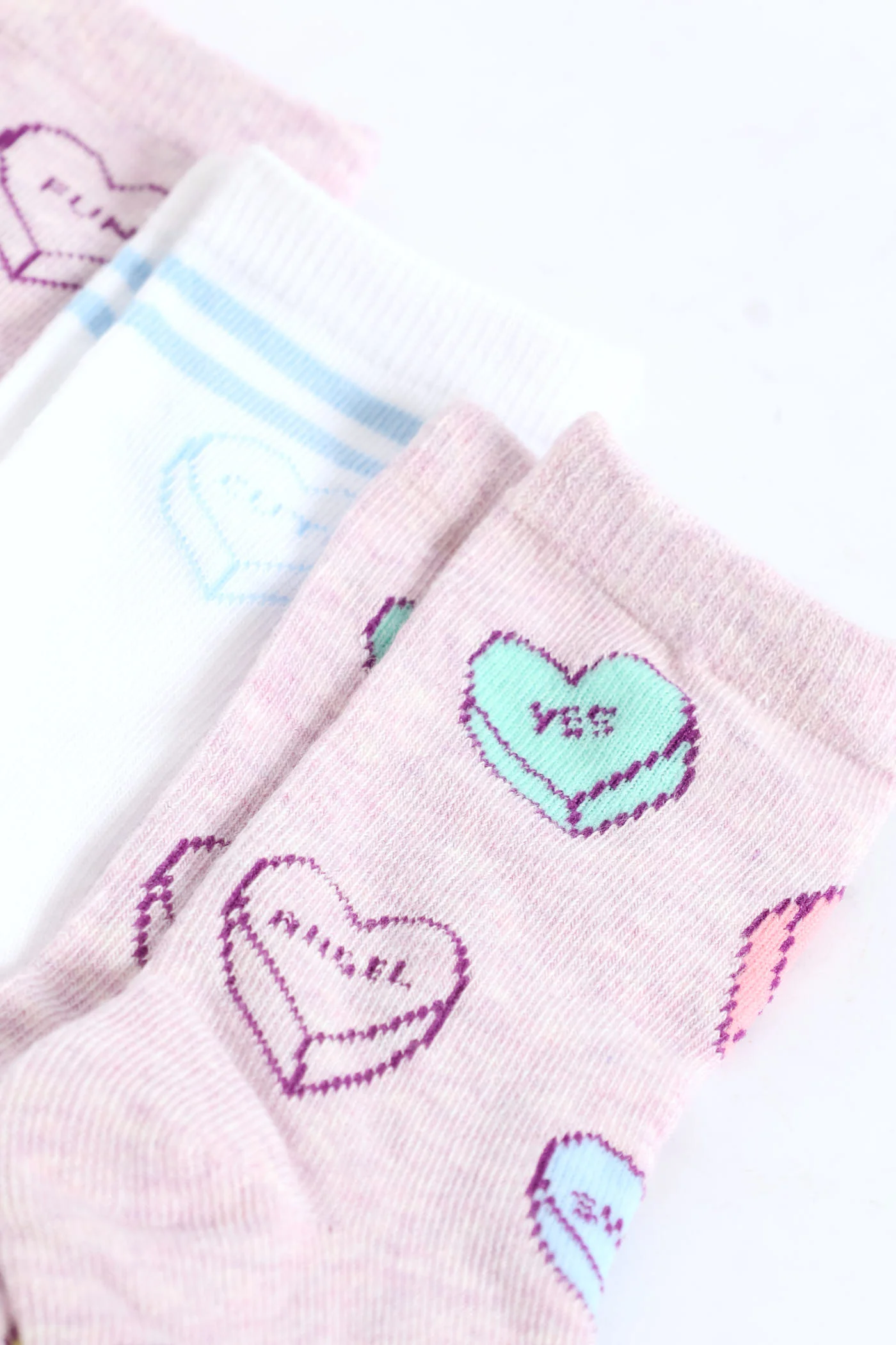 Pre-Girls Hearts Print Anklet Socks - Multi - Image 2