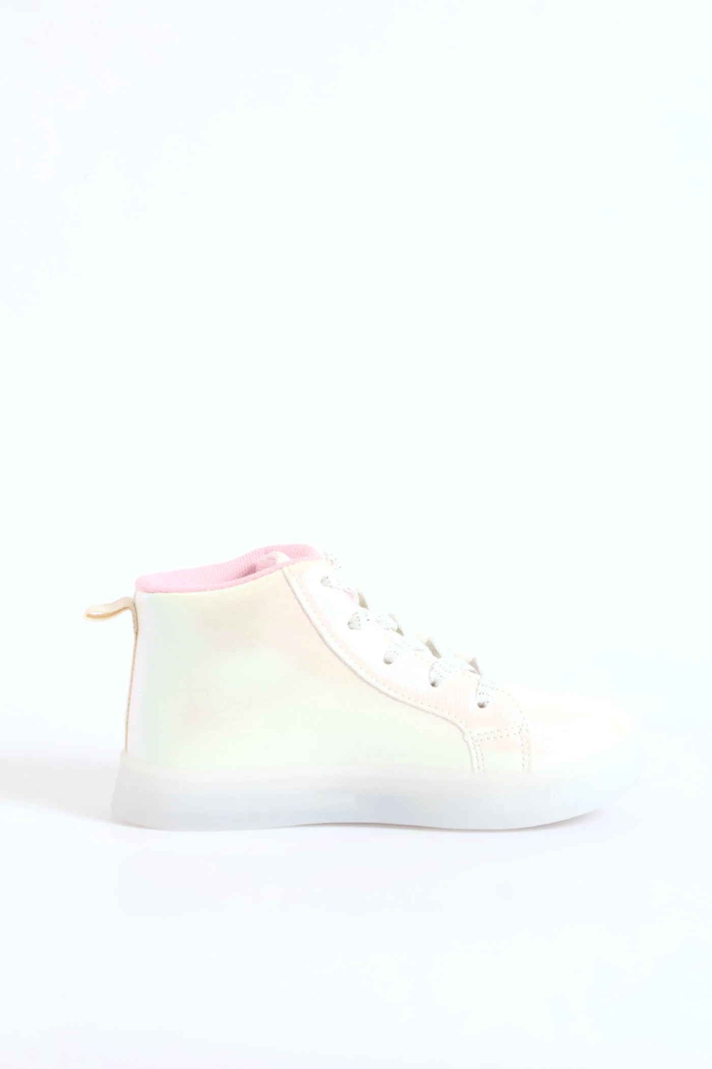 Pre-Girls Holo Light Up Unicorn Hitop Sneaker - White - Image 3