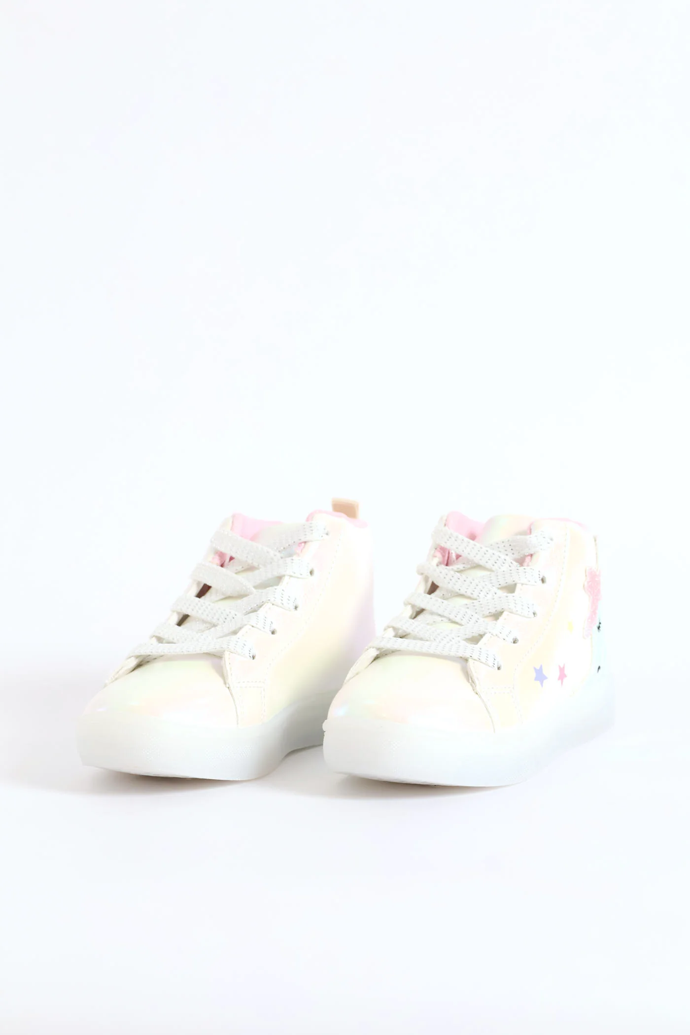 Pre-Girls Holo Light Up Unicorn Hitop Sneaker - White - Image 5