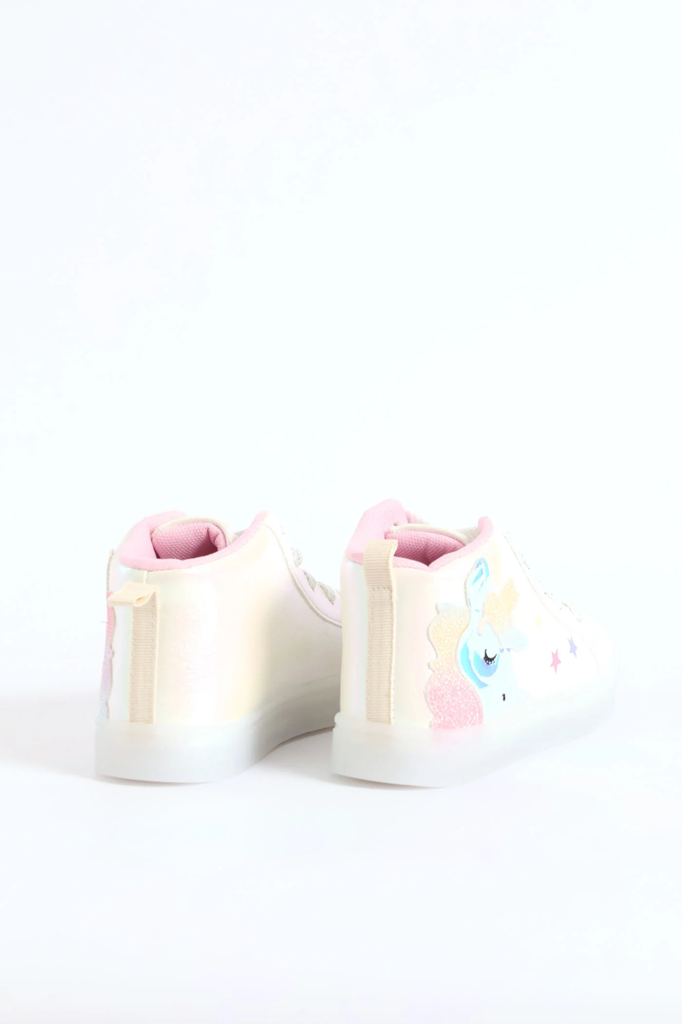 Pre-Girls Holo Light Up Unicorn Hitop Sneaker - White - Image 6