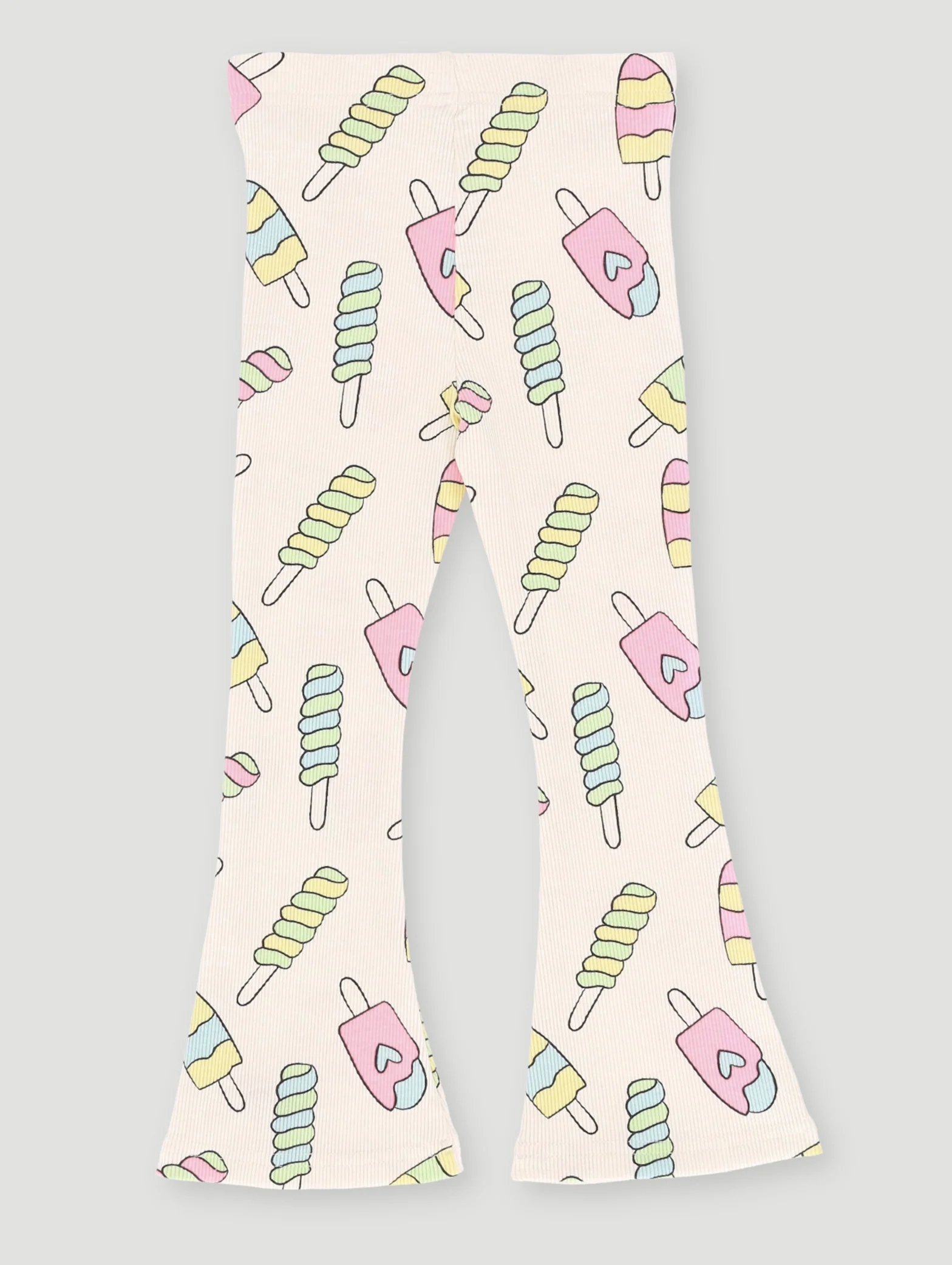 Pre- Girls Ice Cream Printed Flare Leg Pants - Off White - Image 2