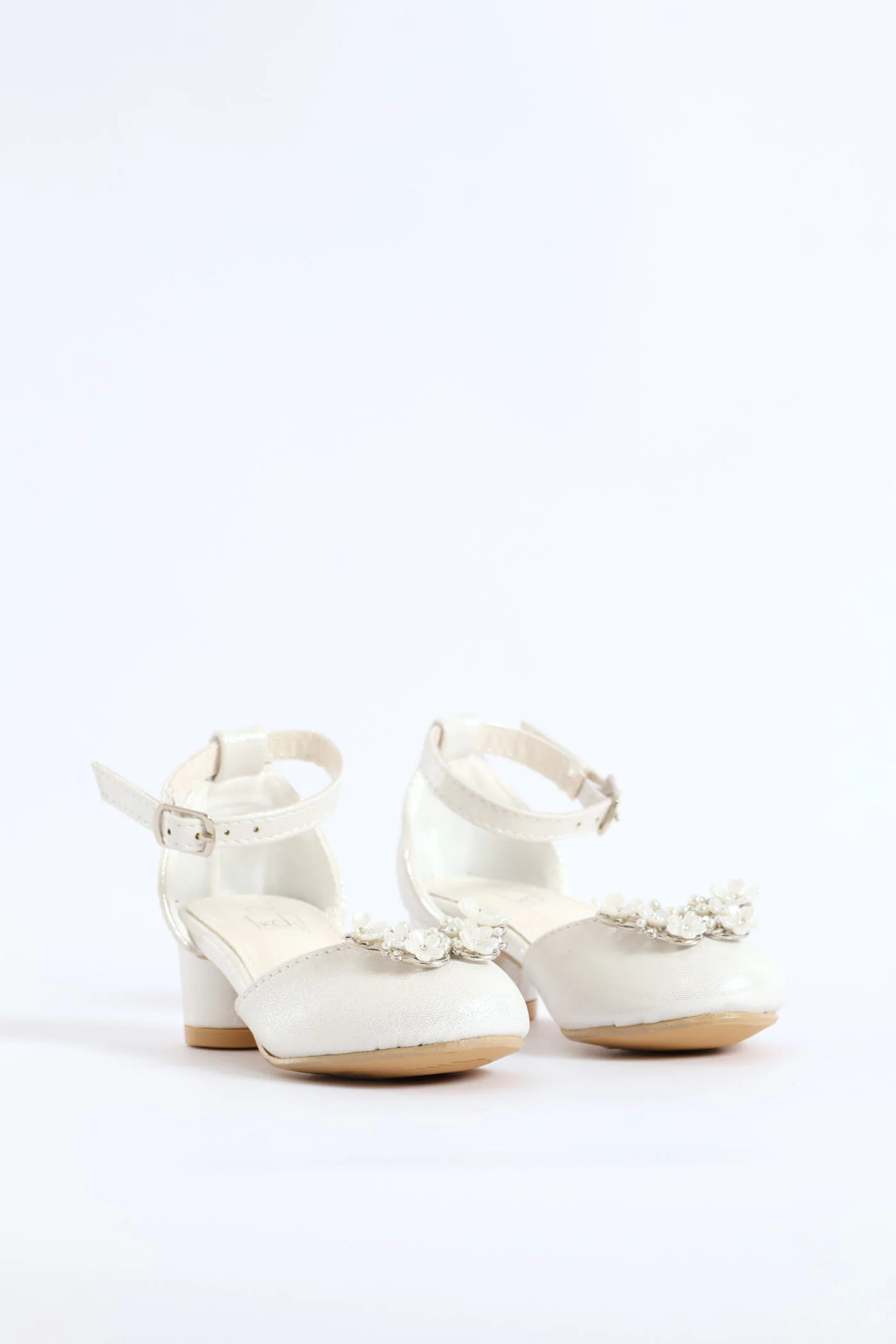 Pre-Girls Jewel Trim Heeled Shoe - White - Image 3