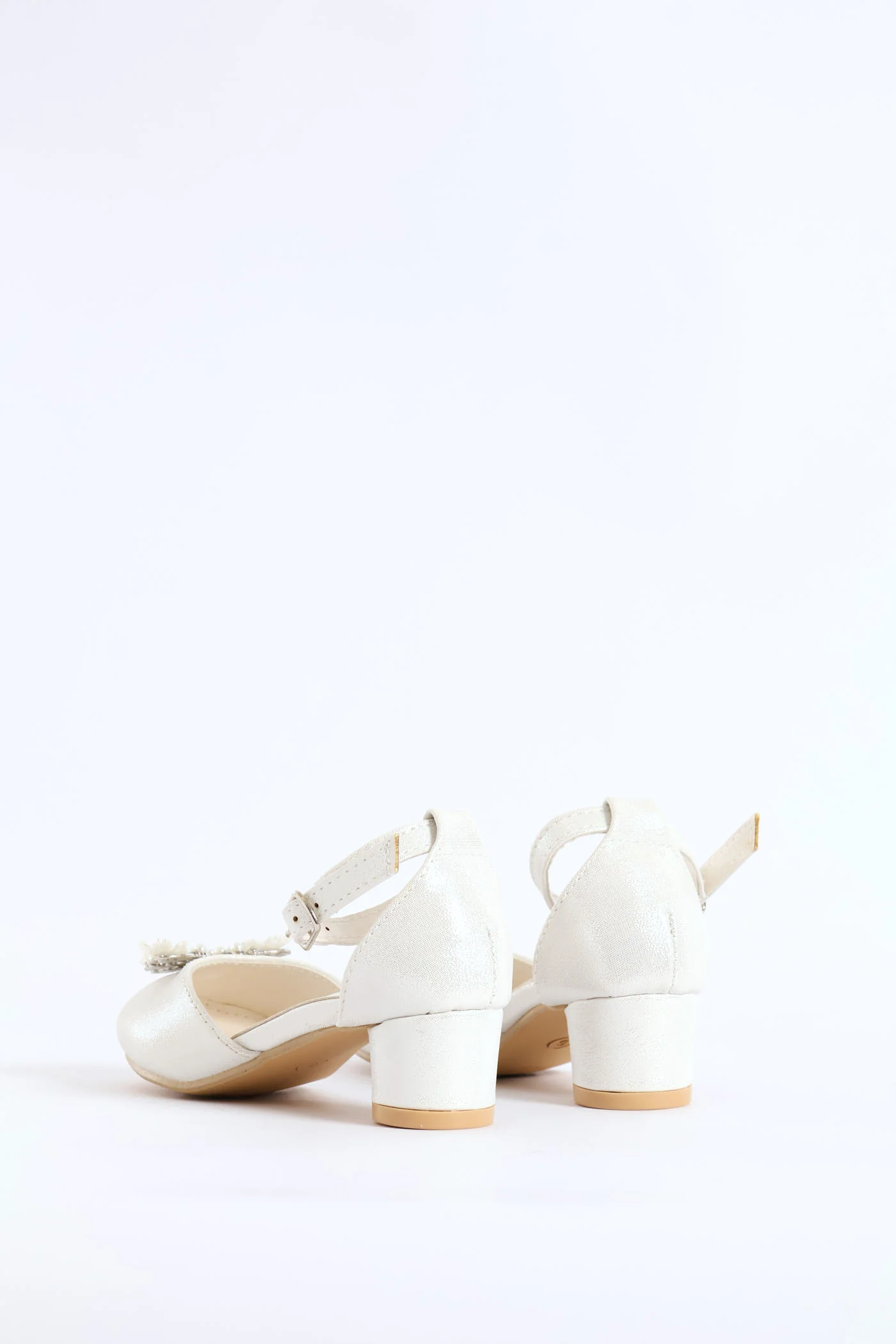 Pre-Girls Jewel Trim Heeled Shoe - White - Image 4