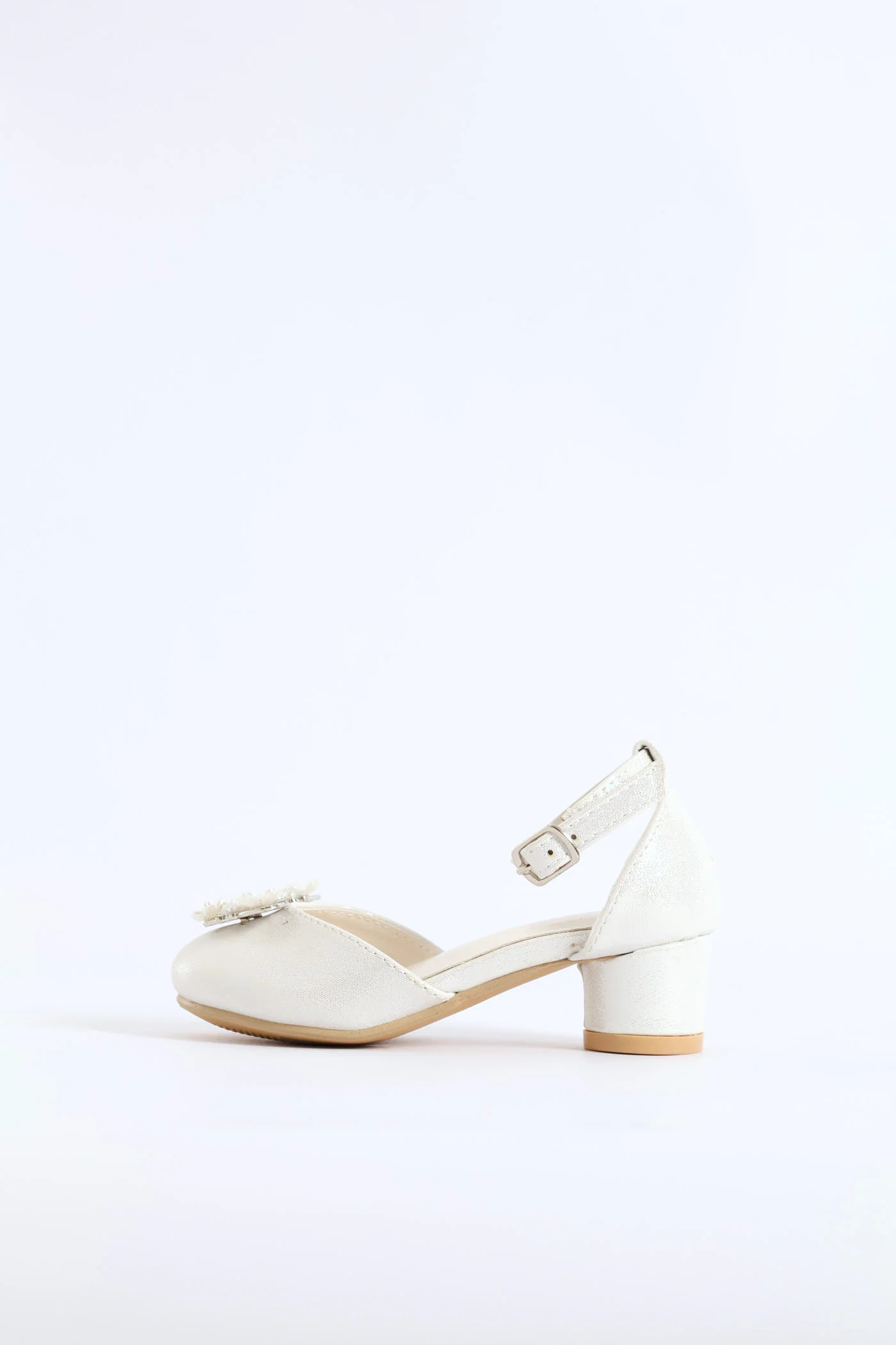 Pre-Girls Jewel Trim Heeled Shoe - White - Image 5