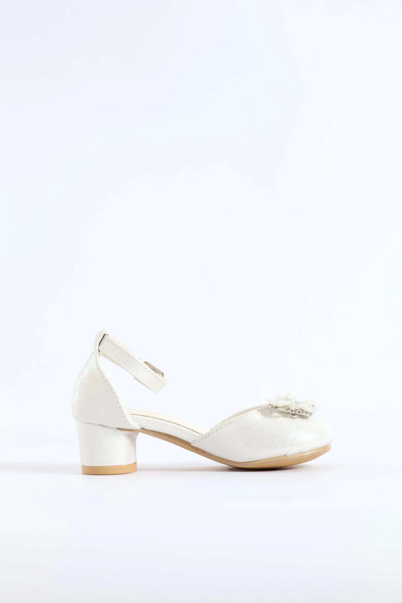 Pre-Girls Jewel Trim Heeled Shoe - White - Image 6