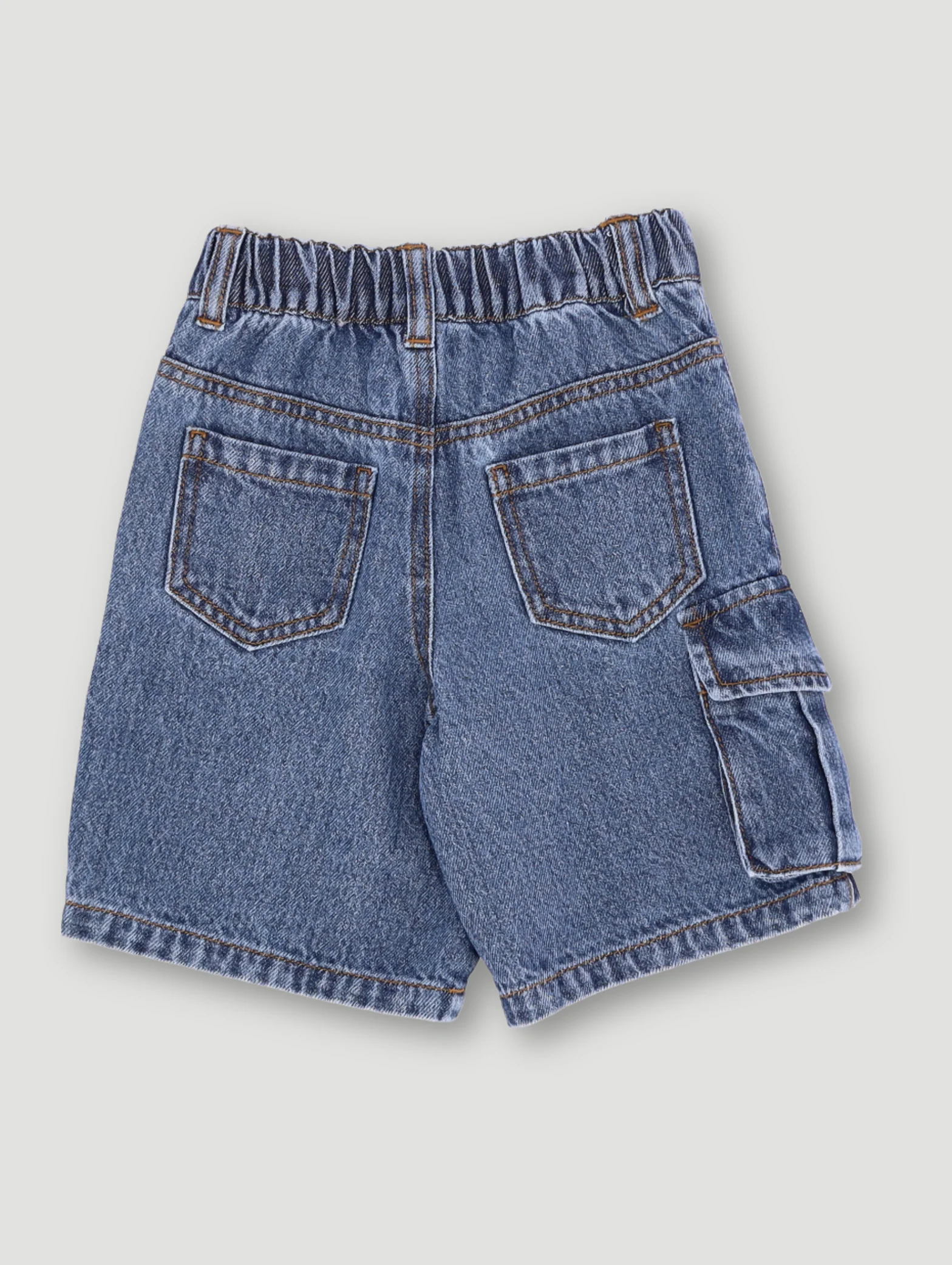 Pre-Girls Jort - Mid Blue - Image 2