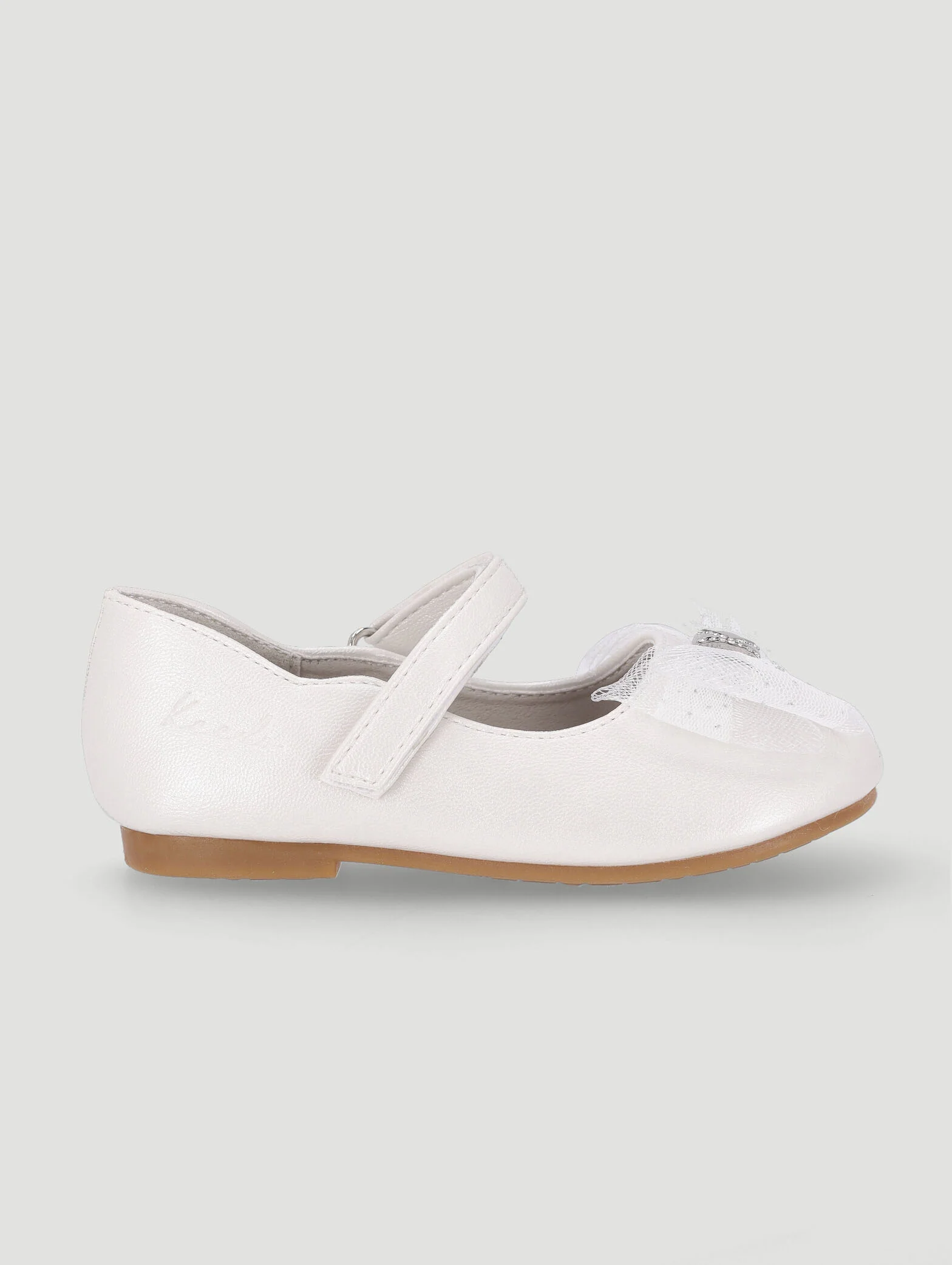 Pre-Girls Keedo Girls Shimmer Bow Pump - Cream - Image 2