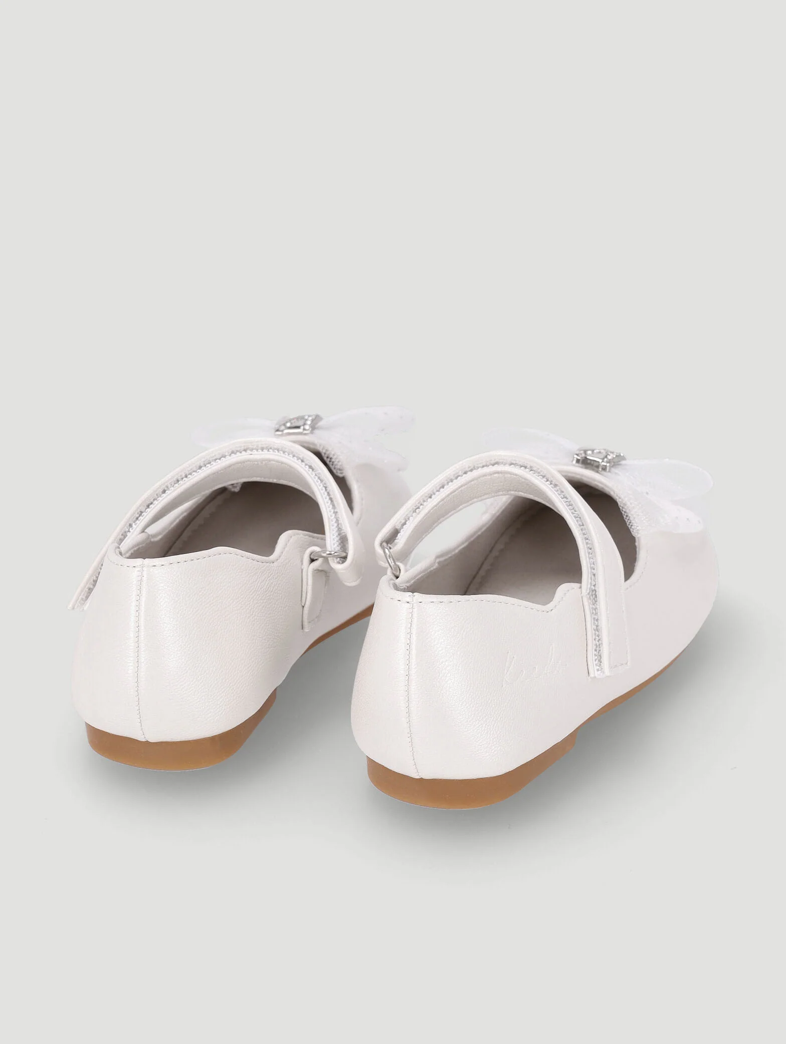 Pre-Girls Keedo Girls Shimmer Bow Pump - Cream - Image 3