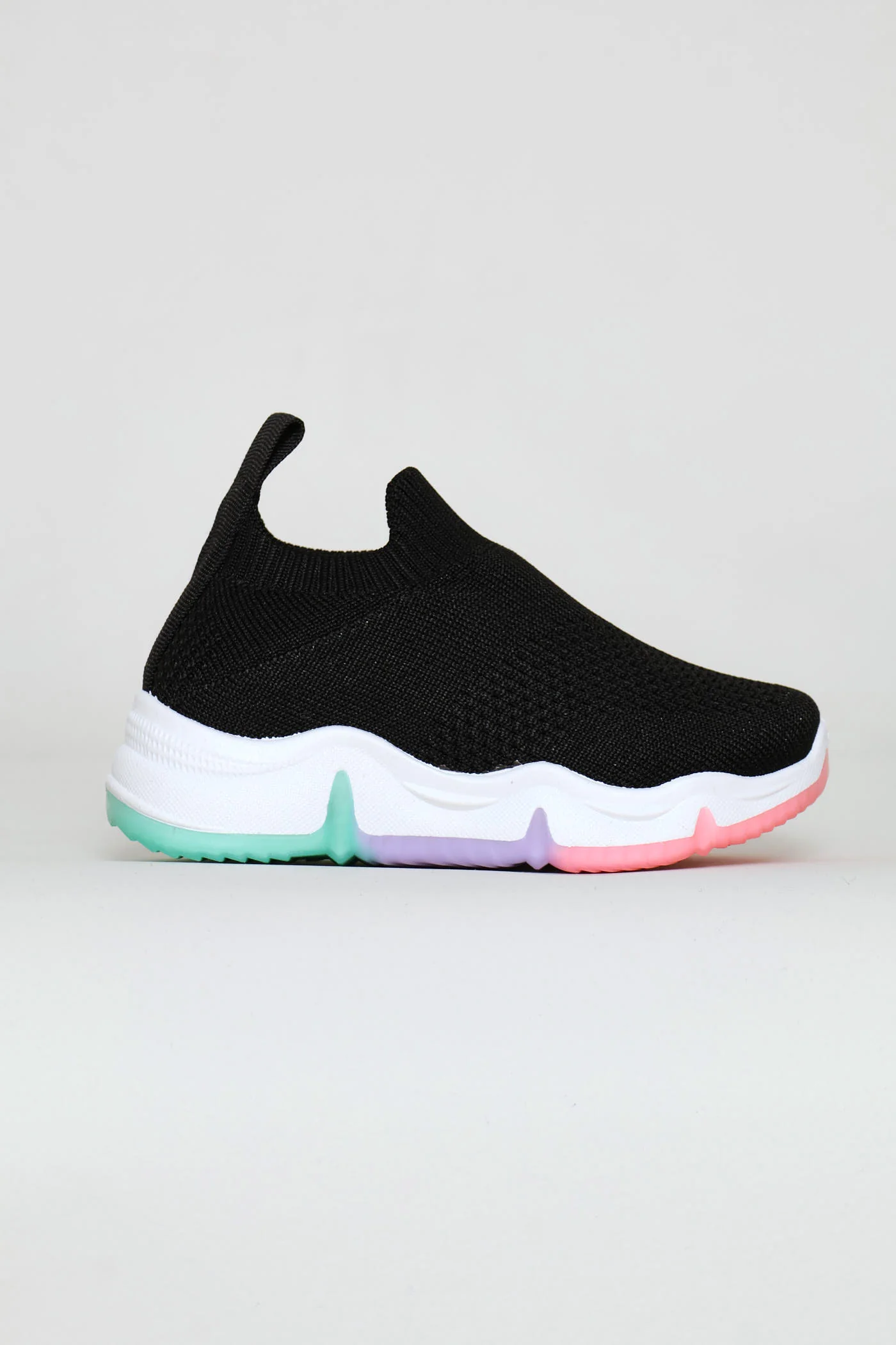 Pre-Girls Knit Slip On Trainer - Black - Image 2