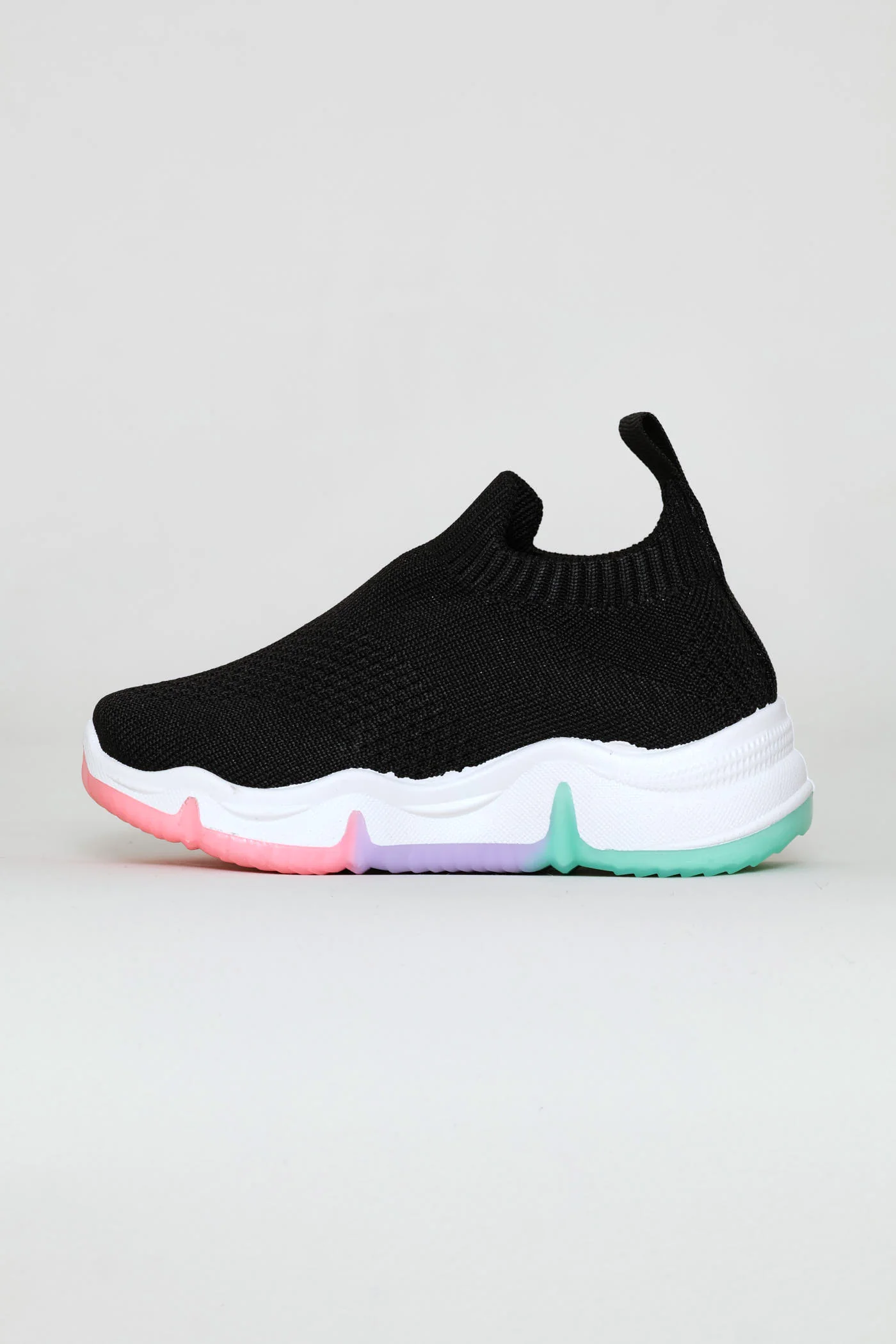 Pre-Girls Knit Slip On Trainer - Black - Image 3