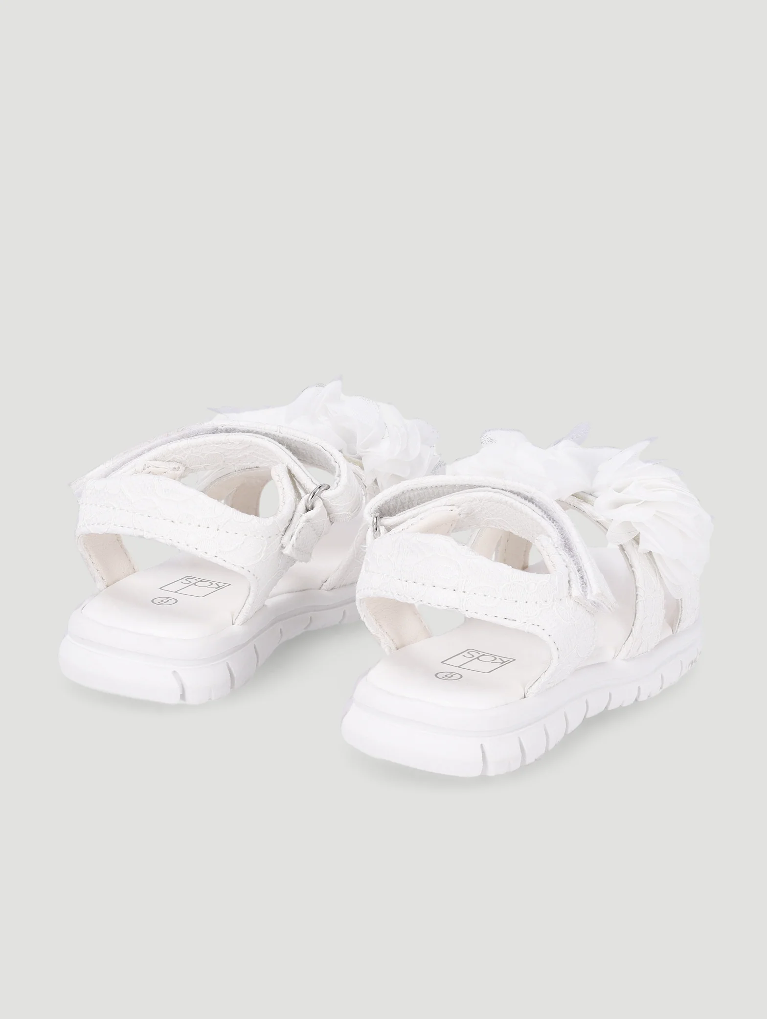 Pre-Girls Lace Comfort Sandal - White - Image 4