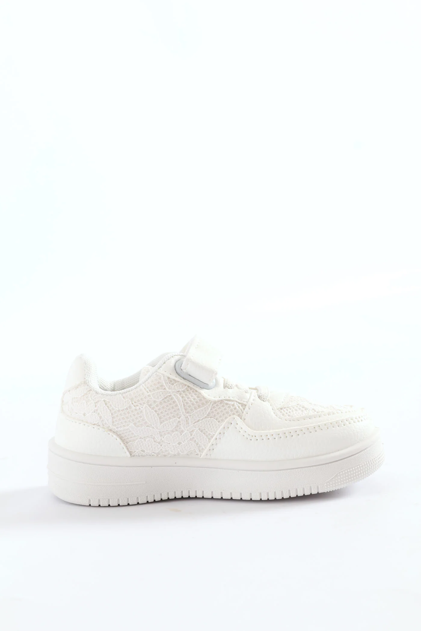 Pre-Girls Lace Court Sneaker - White - Image 4