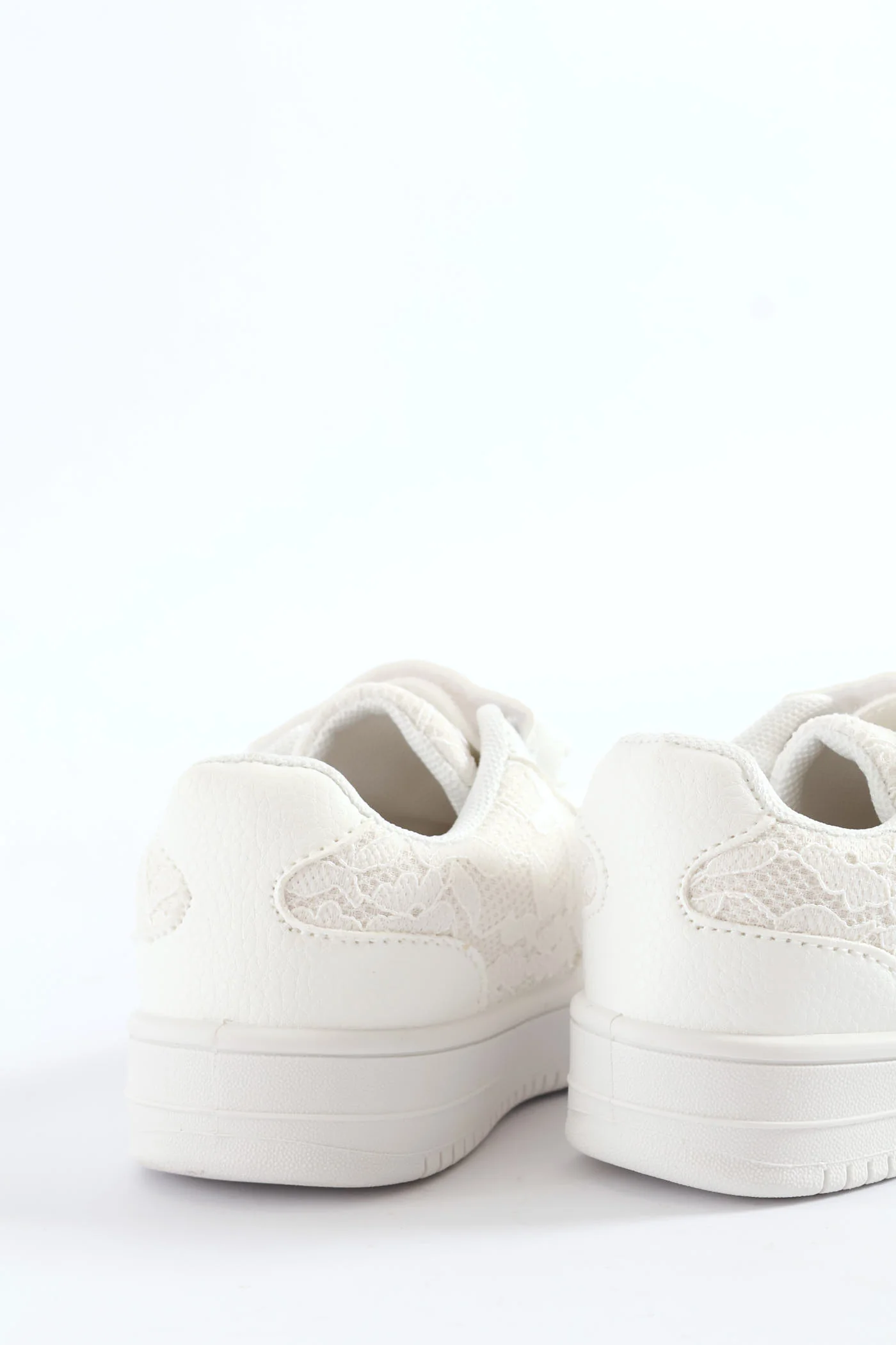 Pre-Girls Lace Court Sneaker - White - Image 6
