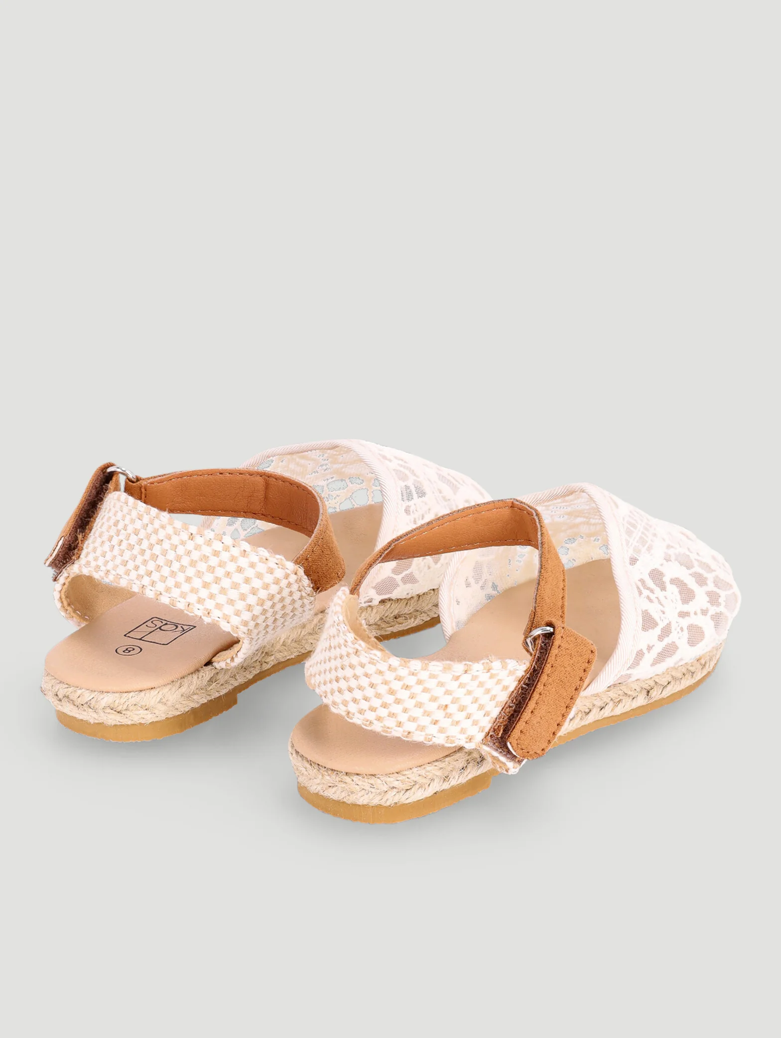 Pre-Girls Lace Espadrille Pump - Cream - Image 2