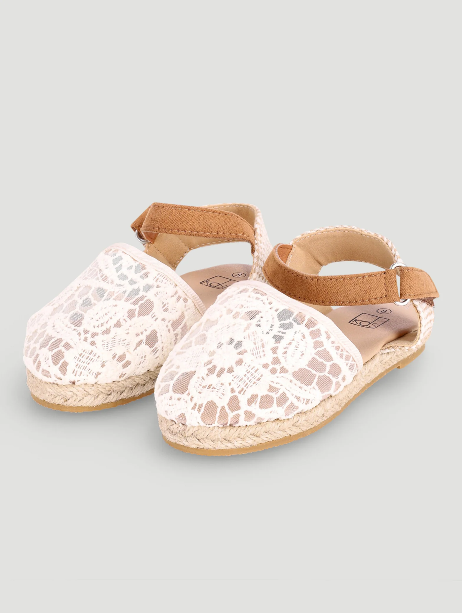 Pre-Girls Lace Espadrille Pump - Cream - Image 3
