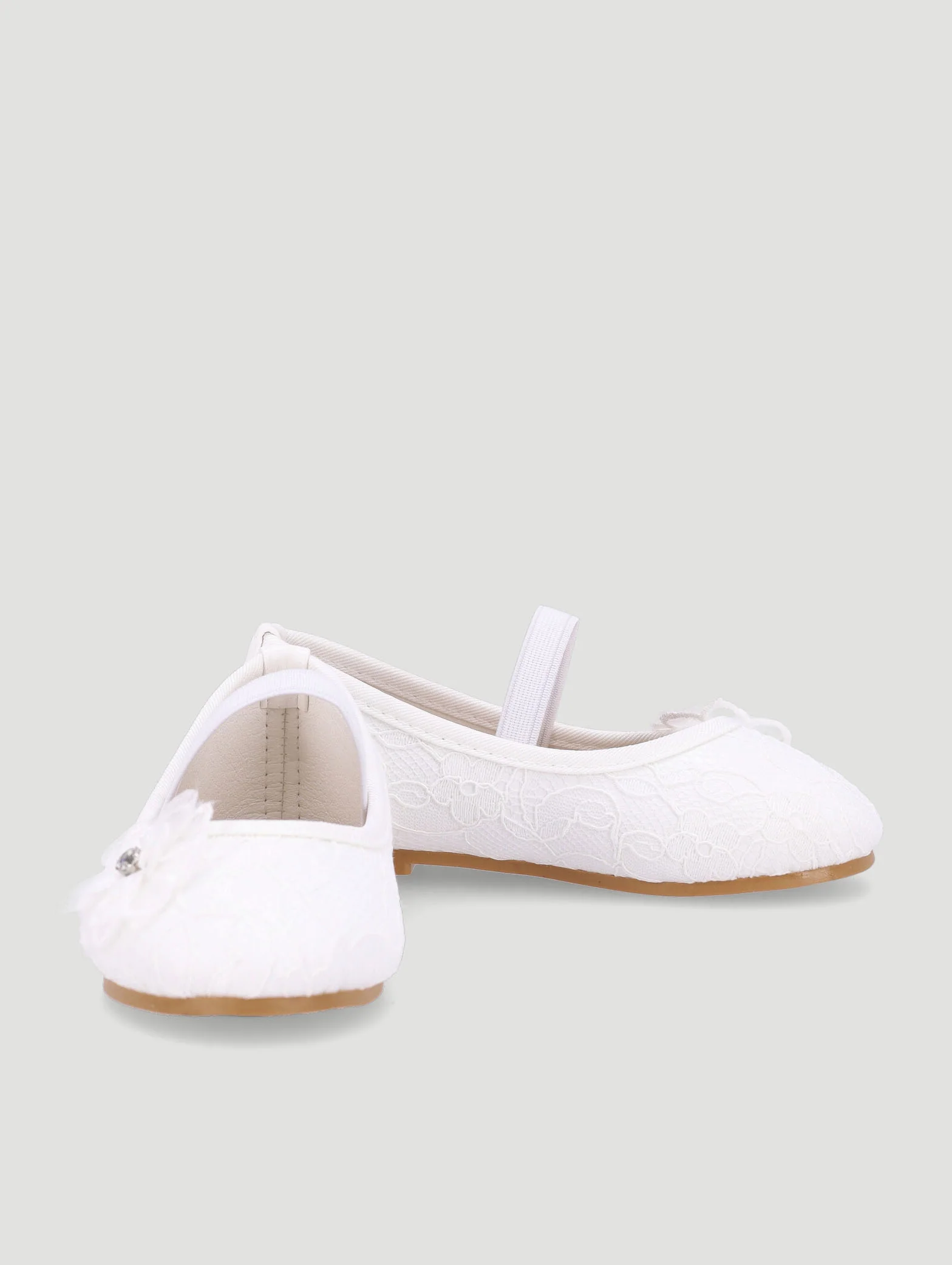 Pre-Girls Lace Occasion Pump - White - Image 4